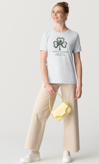 Mossy Clover Graphic Tee — Botanical Shamrock Design