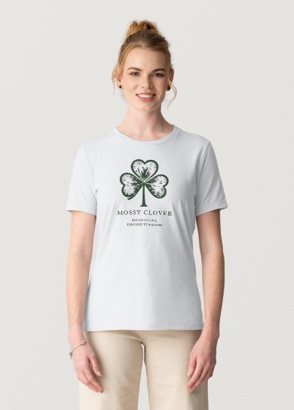 Mossy Clover Graphic Tee — Botanical Shamrock Design