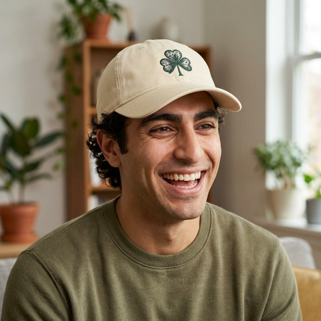 Washed Dad Cap — Vintage Shamrock Embroidered Baseball Hat
