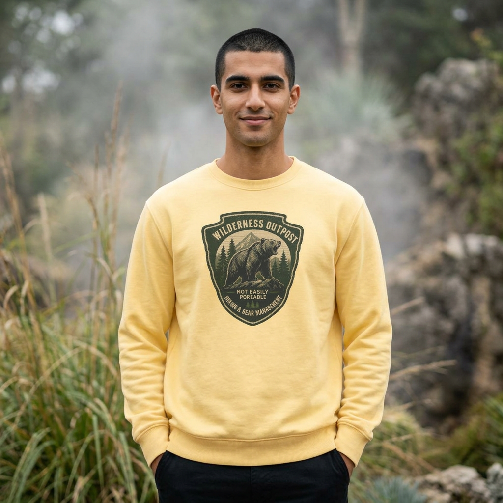 Wilderness Outfitters Bear Patch Sweatshirt — Outdoor Camping Crewneck