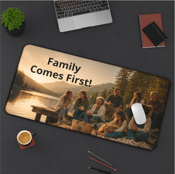 Custom Photo Desk Mat — Personalized Scenic Office Mousepad ("Print it your way")