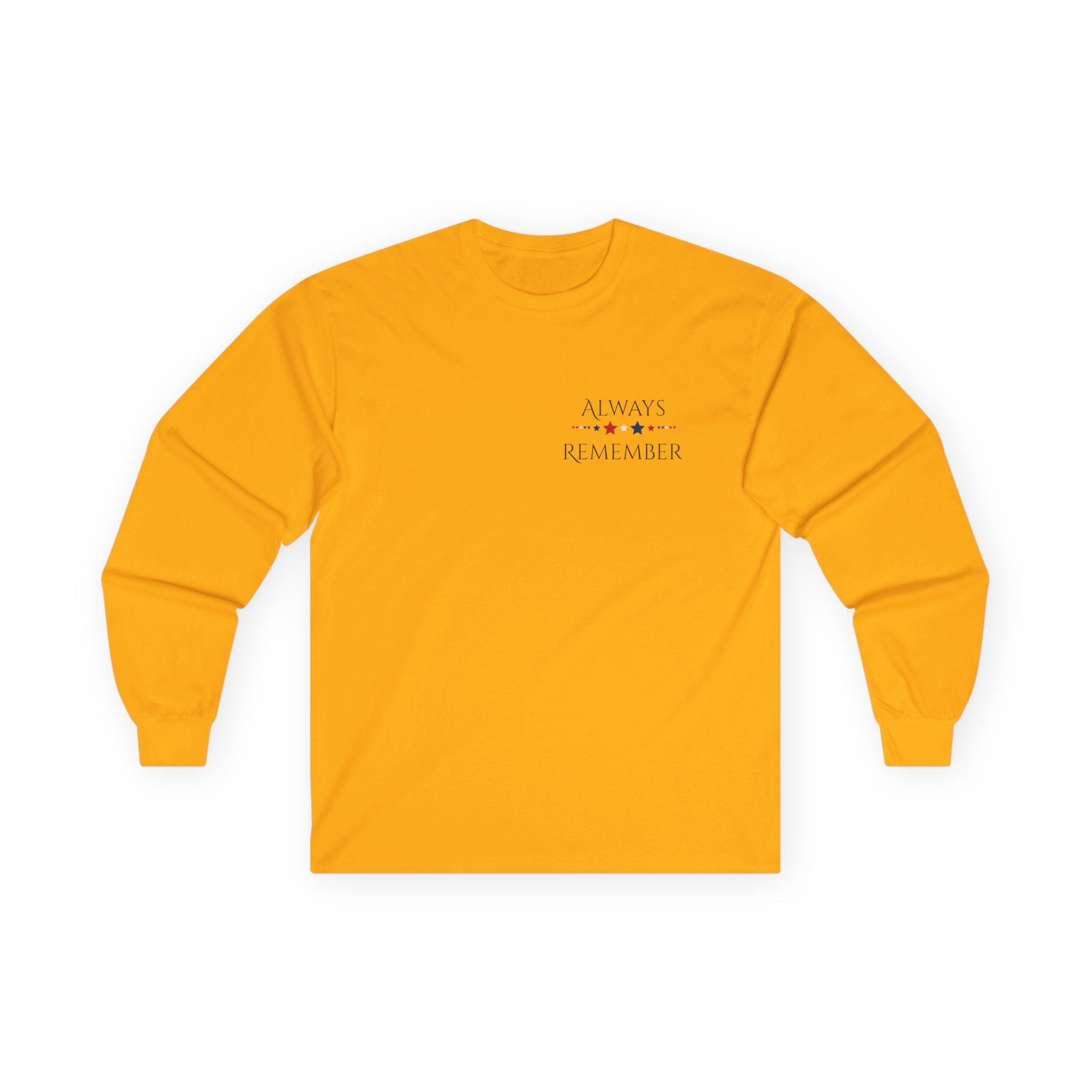 Memorial Day Long Sleeve Tee – "Always Remember" American Flag Tribute