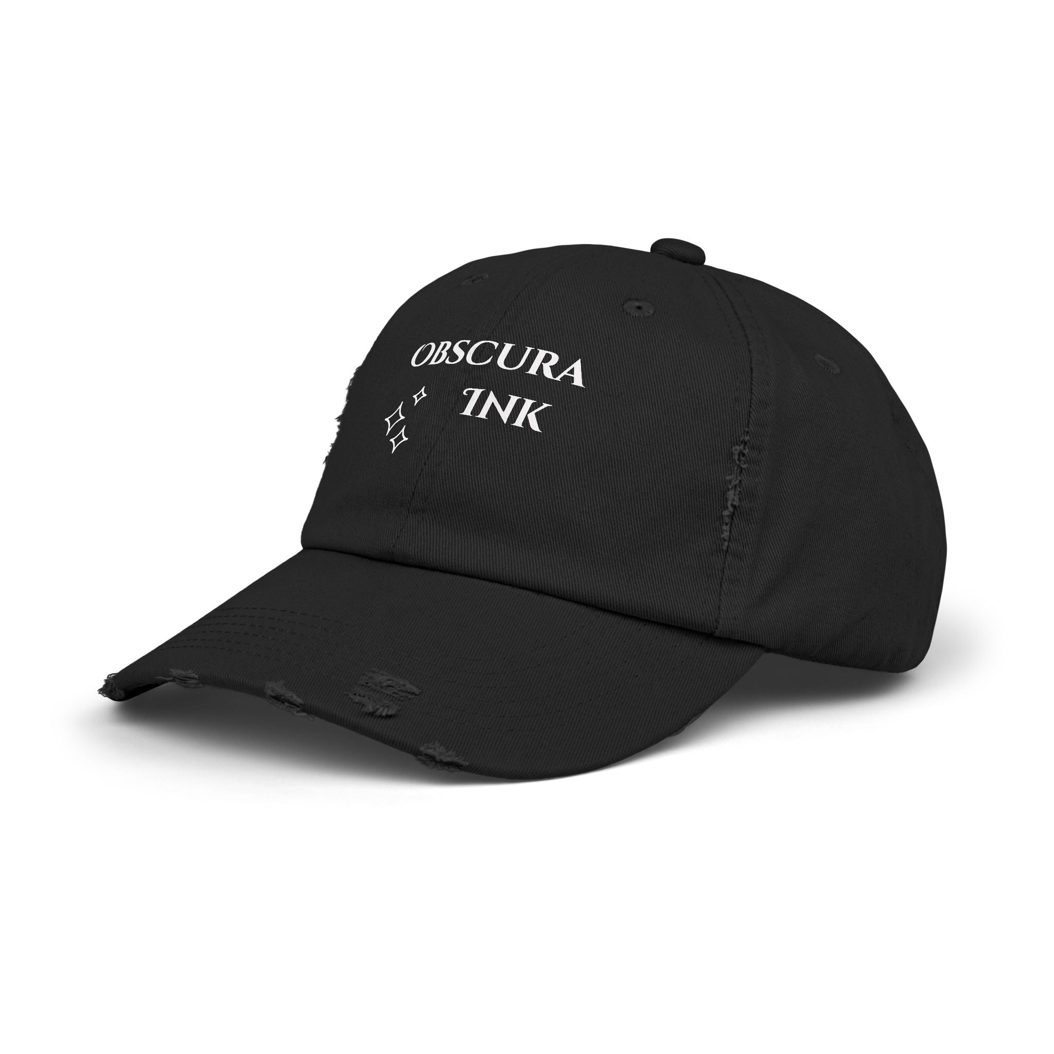 Obscura Ink Distressed Baseball Cap — Name Logo