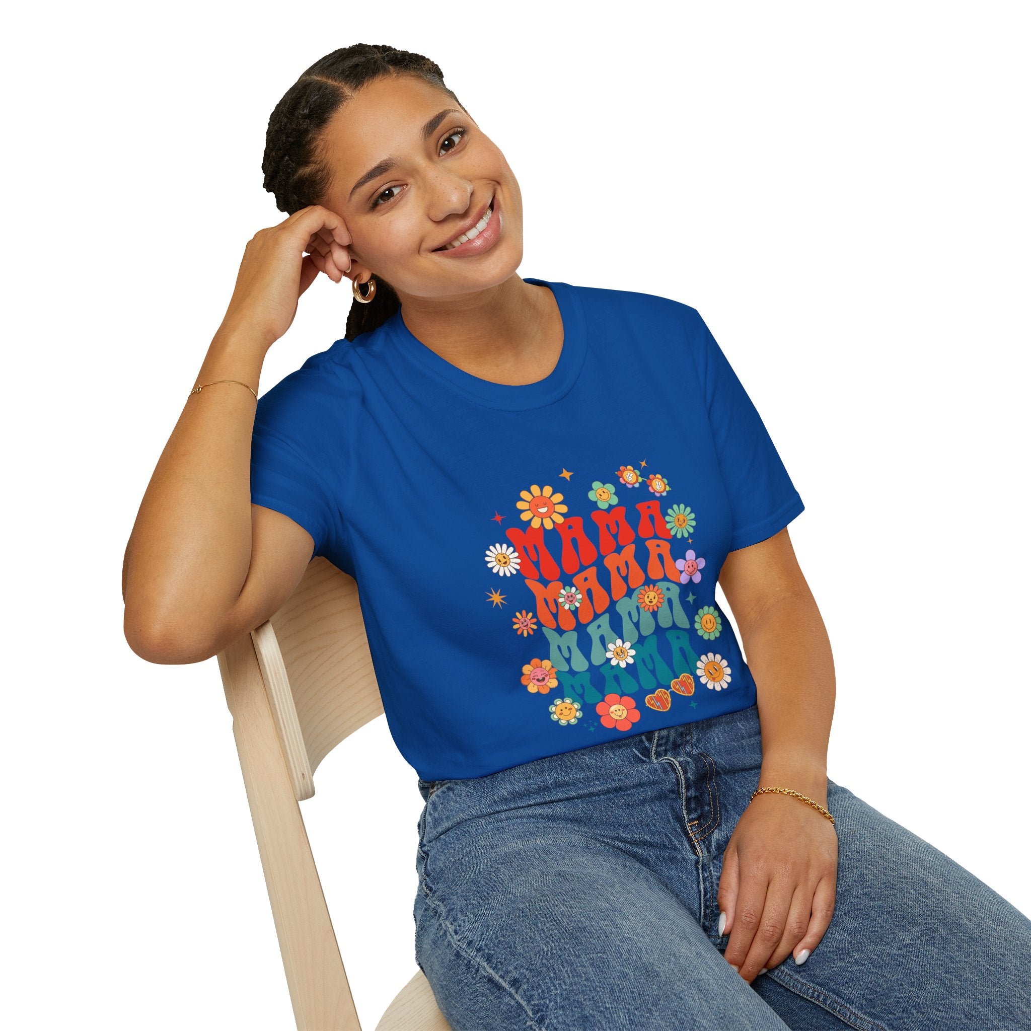 Mama Retro Floral Tee — Vintage 70s-Inspired Mother's Day T-Shirt