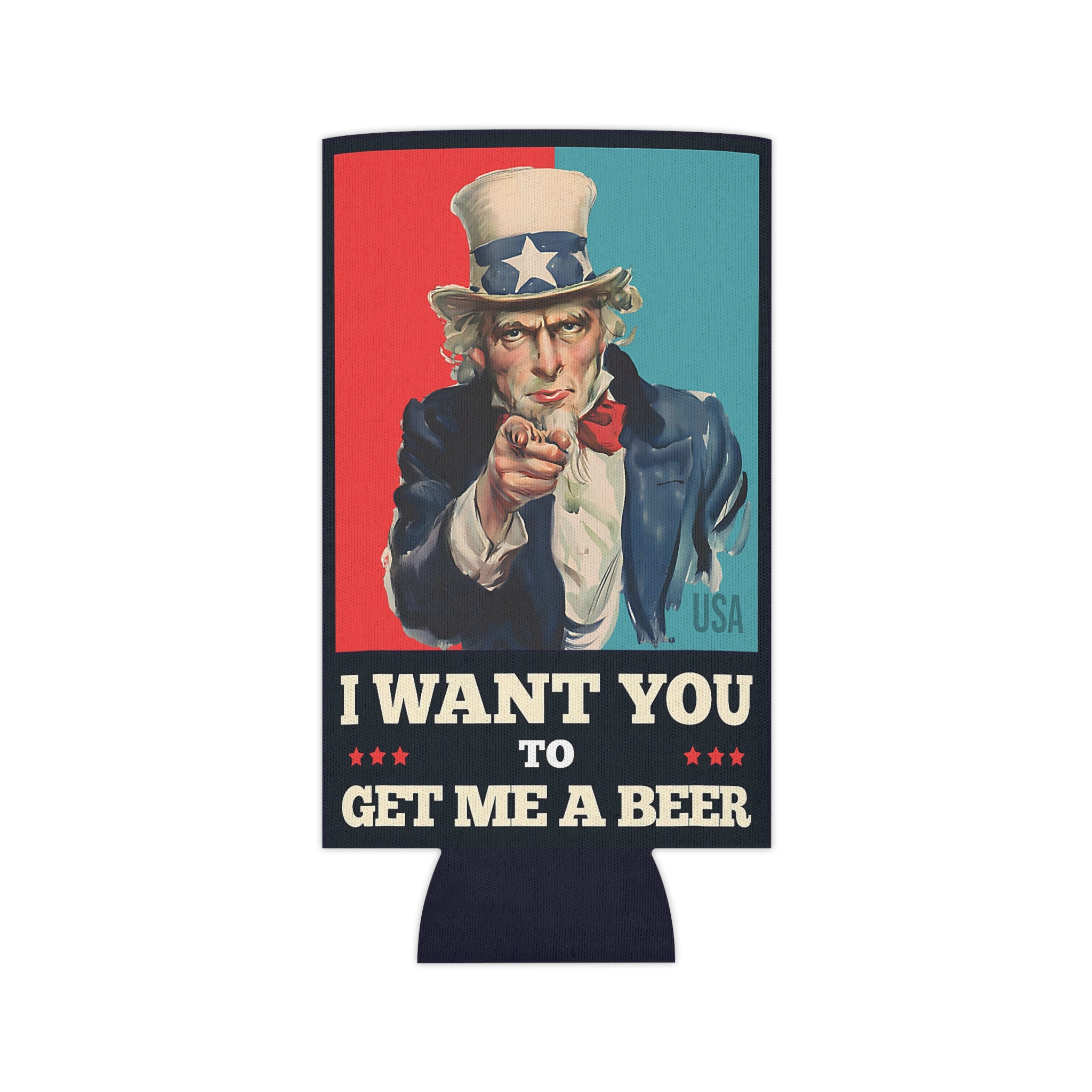 Can Cooler — "Red, White & Brew" Patriotic Beer Koozie for 4th of July
