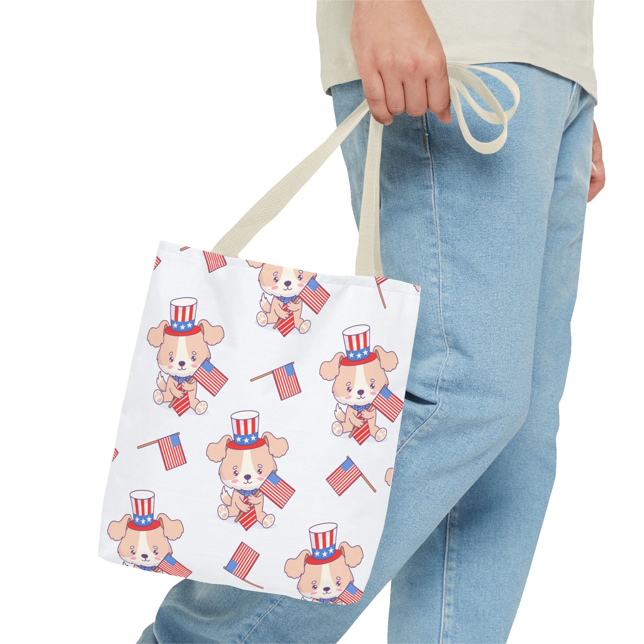 Patriotic Tote Bag - American Flag Eagle Design | Proud Made in America Tote