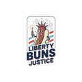 Liberty Buns Justice Kiss-Cut Sticker | Hot Dog Humor, 4th of July