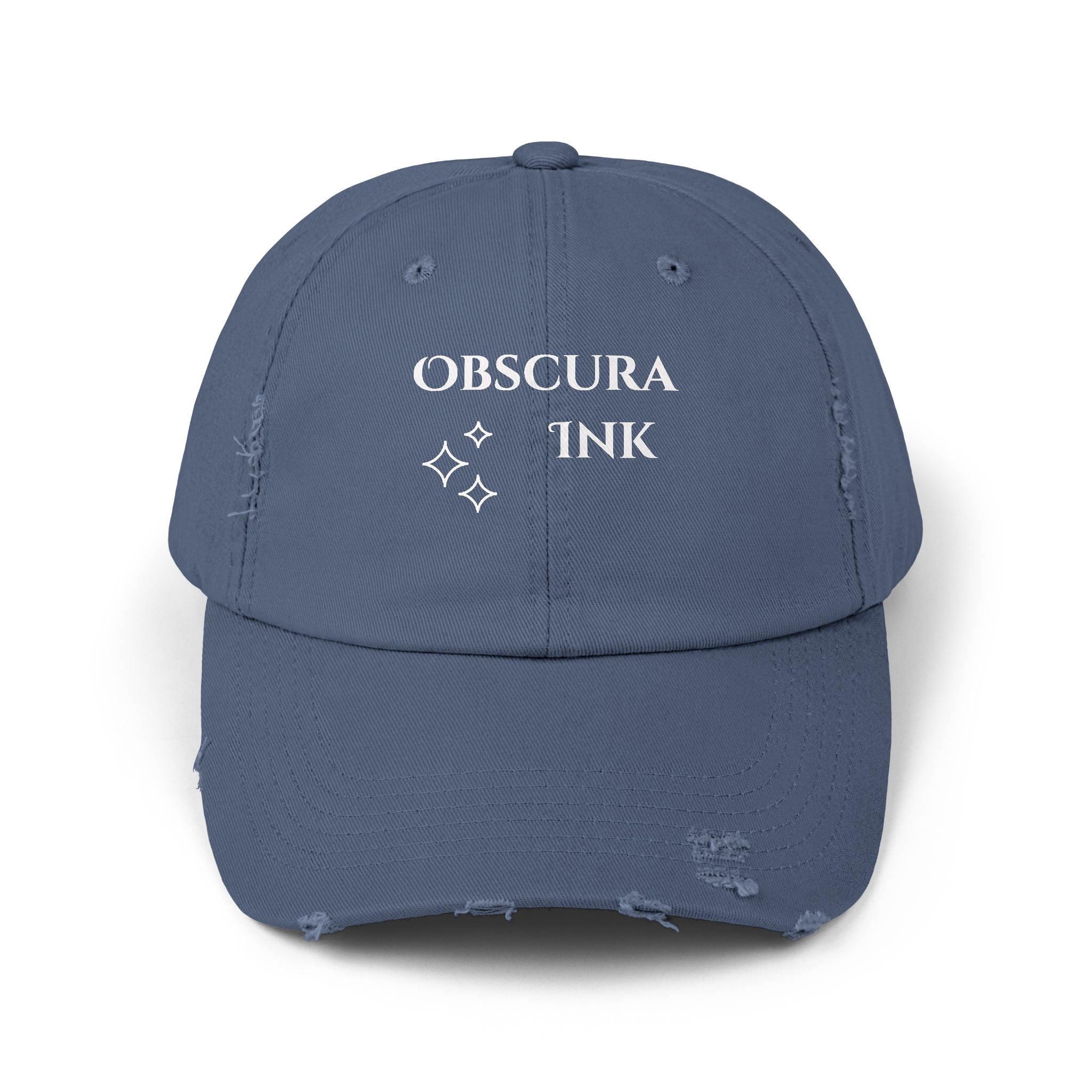Obscura Ink Distressed Baseball Cap — Name Logo
