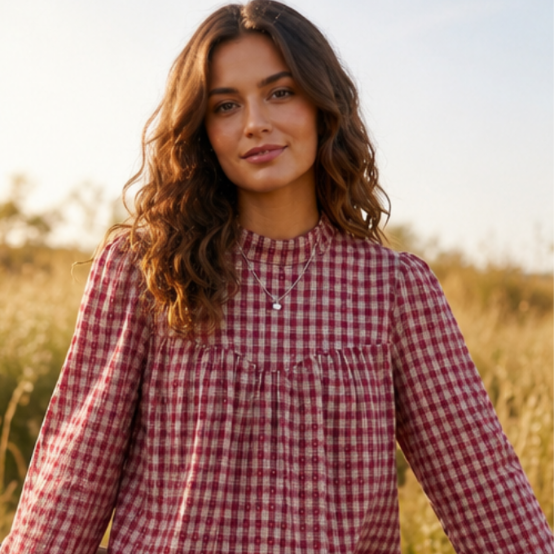 The Orchard Plaid Blouse for Women