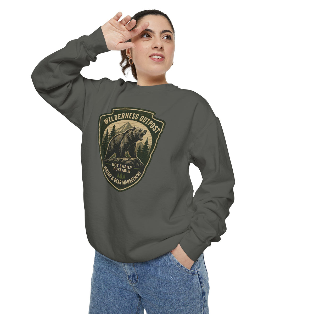 Wilderness Outfitters Bear Patch Sweatshirt — Outdoor Camping Crewneck