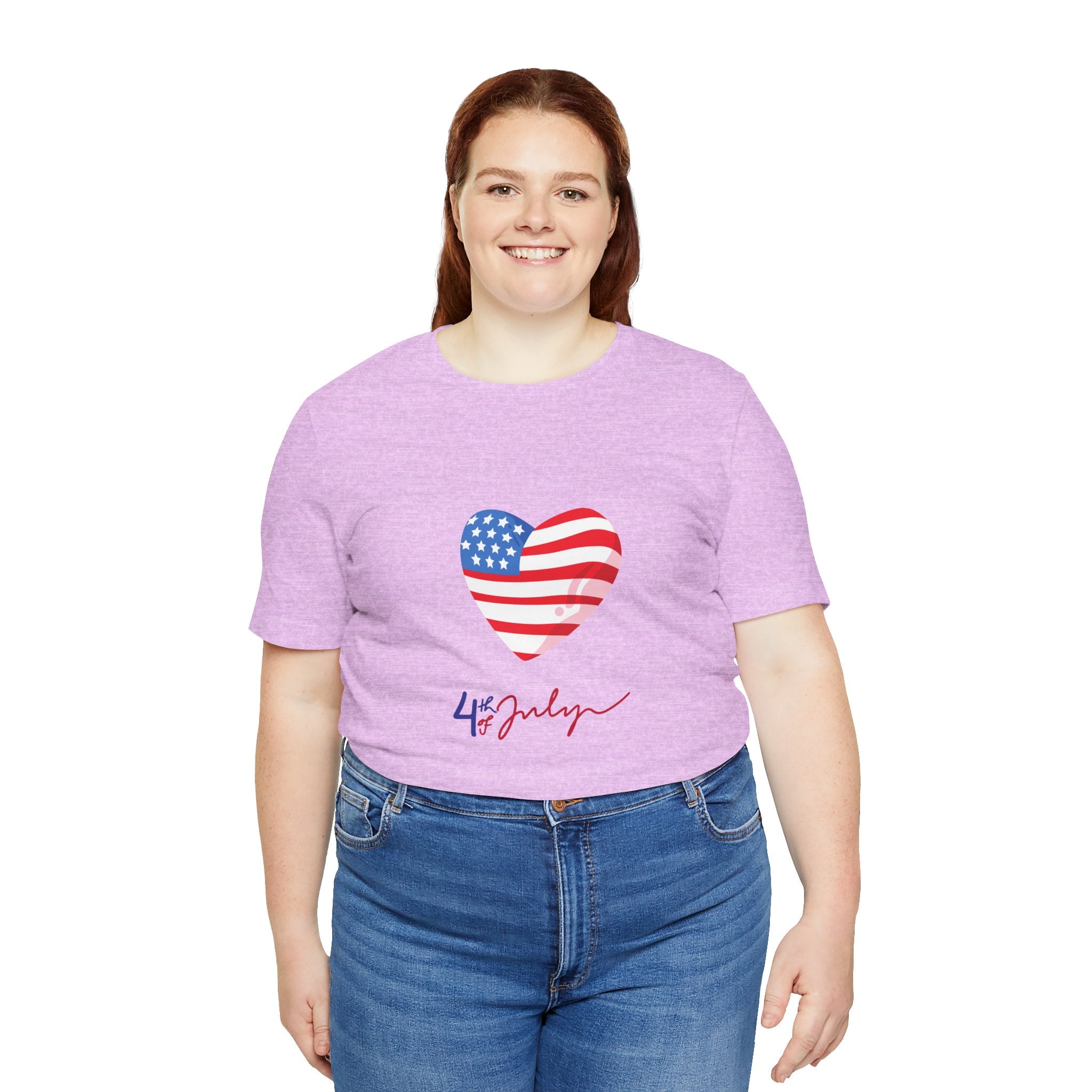 4th of July Heart Flag Tee — American Flag Heart Graphic T-Shirt