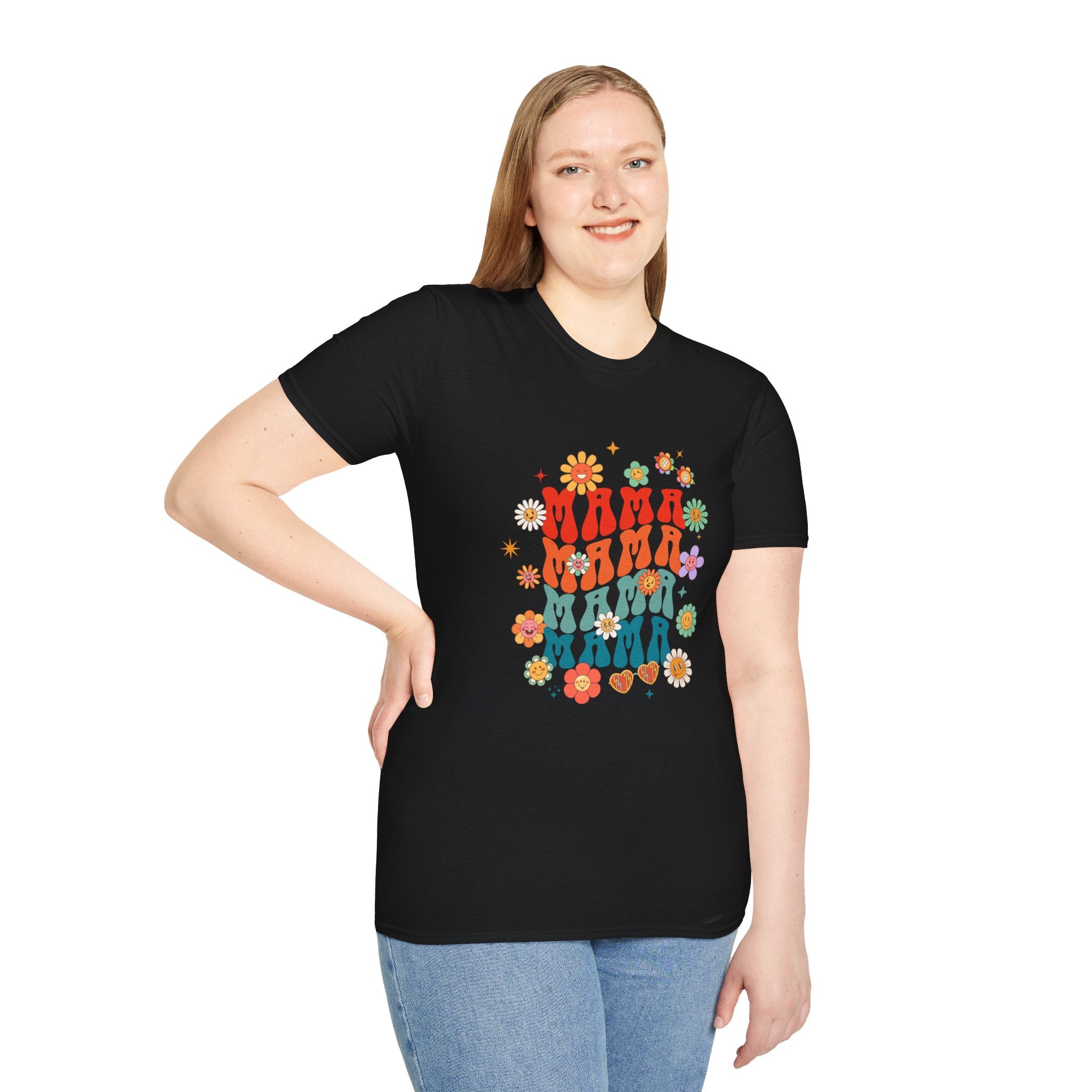 Mama Retro Floral Tee — Vintage 70s-Inspired Mother's Day T-Shirt
