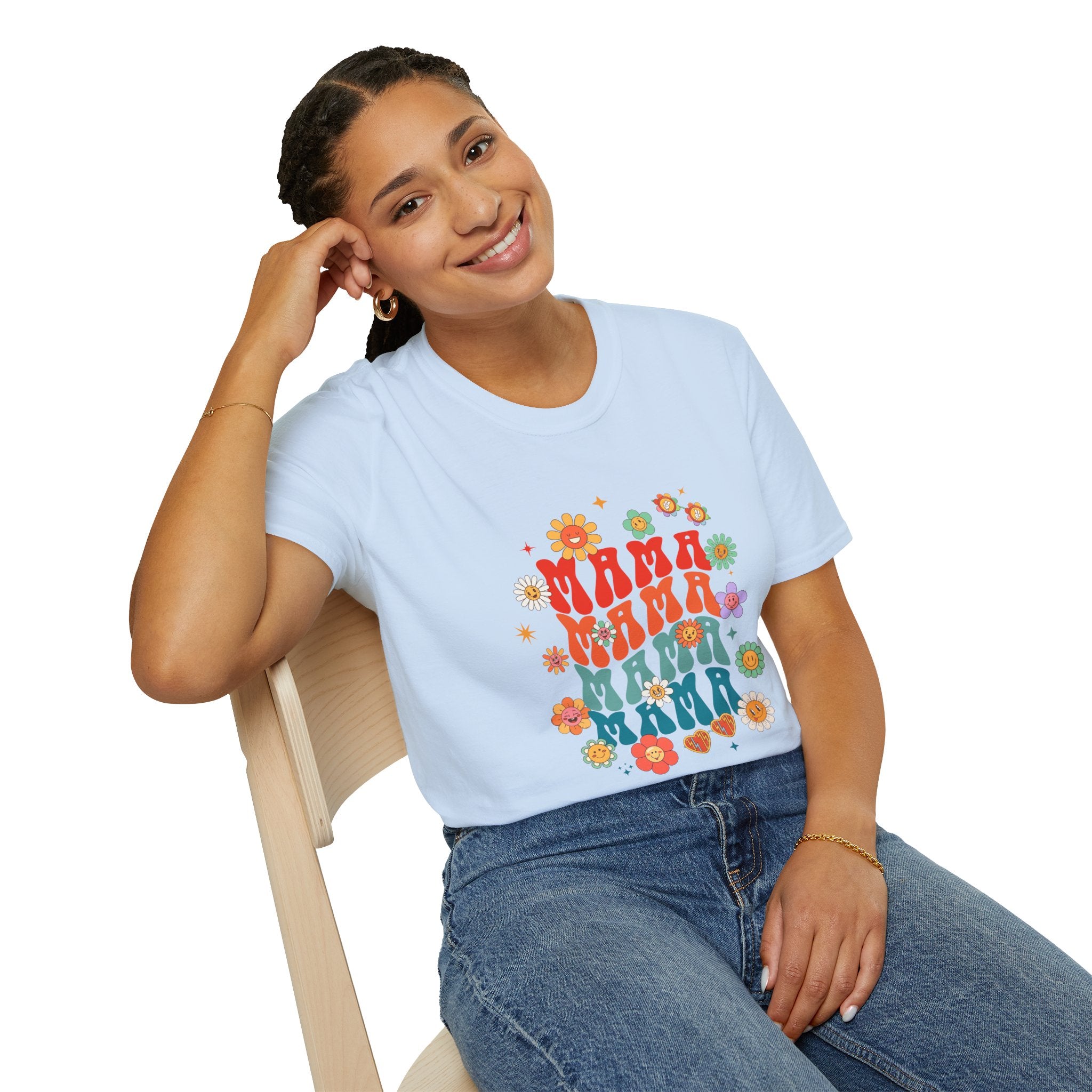 Mama Retro Floral Tee — Vintage 70s-Inspired Mother's Day T-Shirt