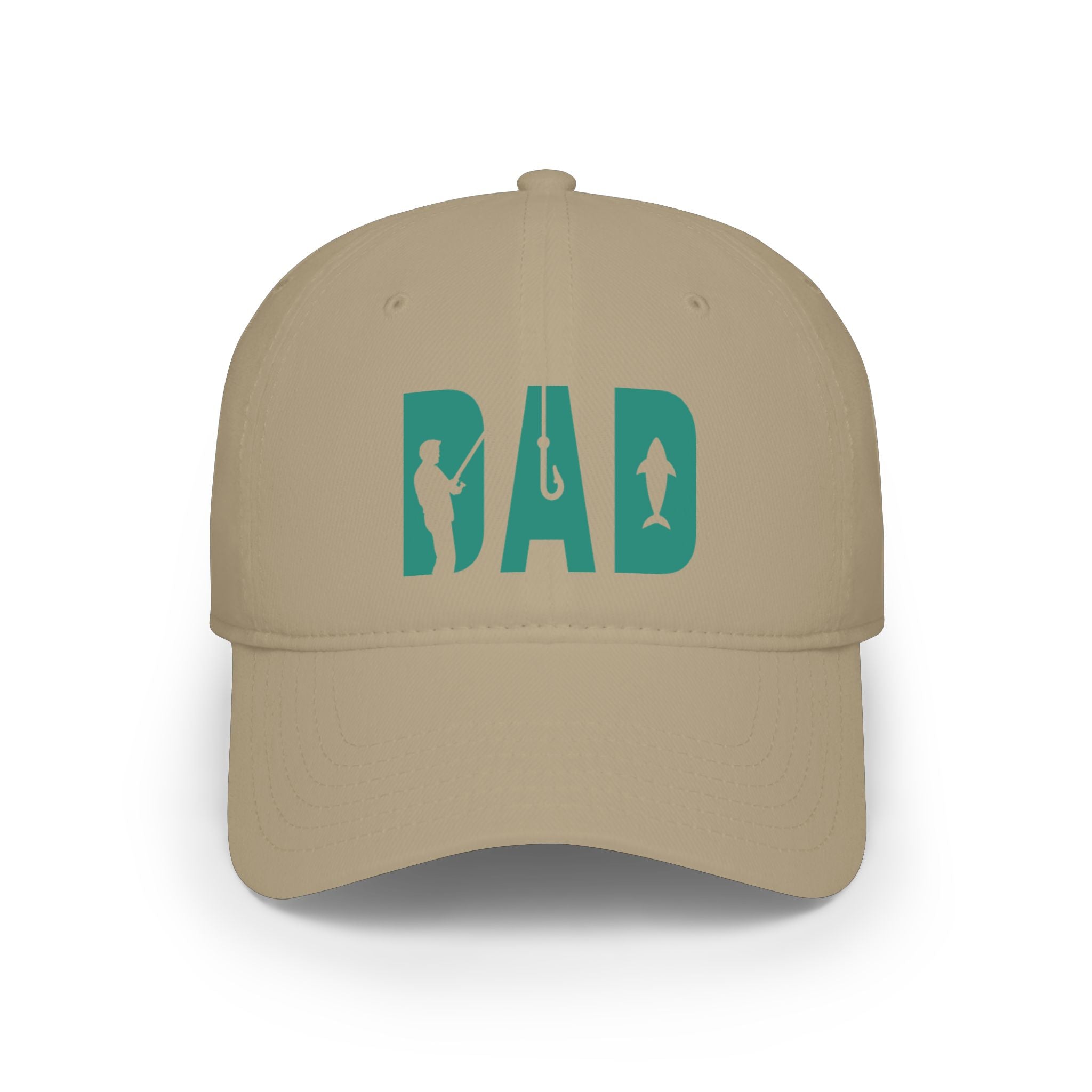 Fishing Dad Low Profile Baseball Cap — 'DAD' Silhouette Hat for Father's Day & Outdoors