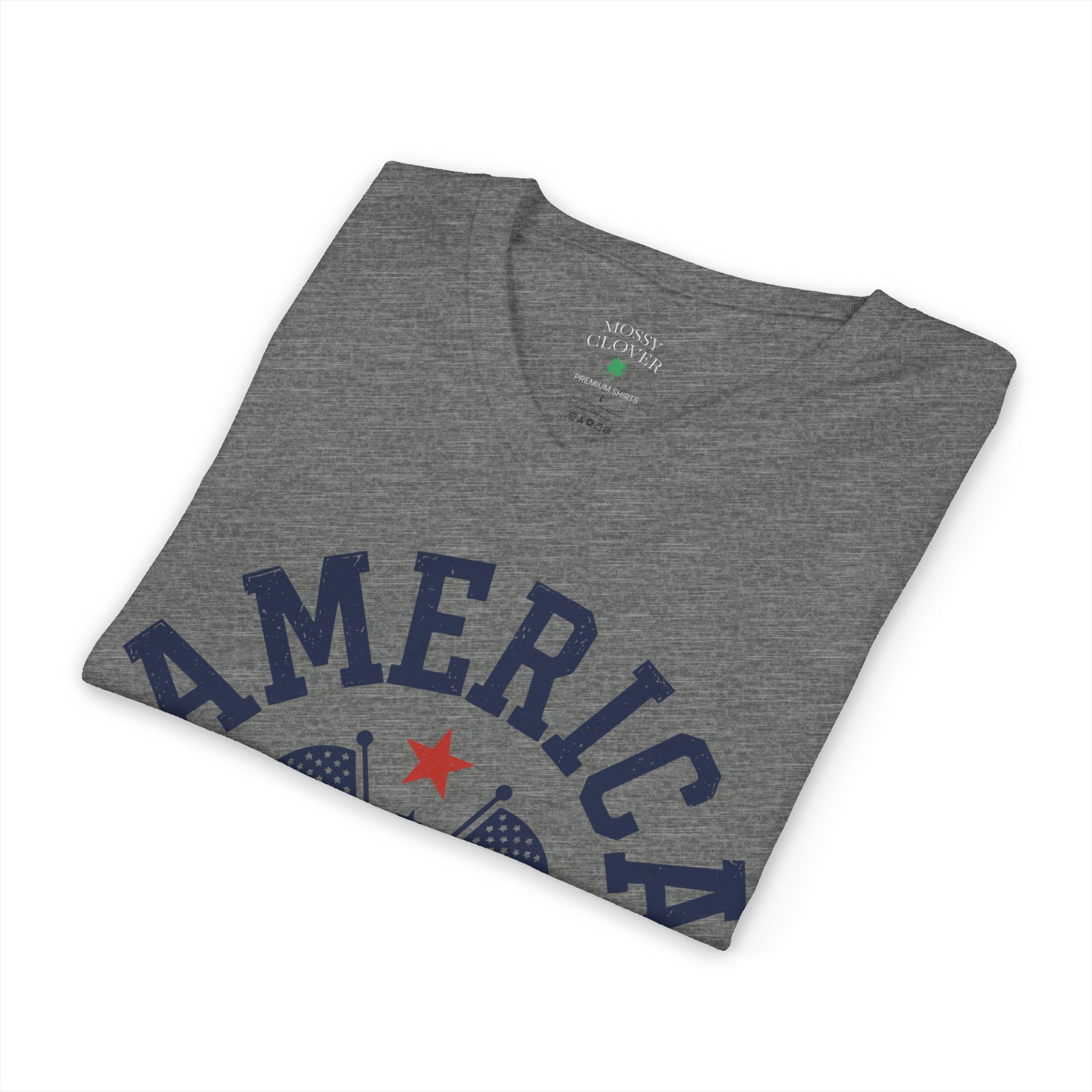 America Social Club V‑Neck Tee — Patriotic USA Flag T‑Shirt (Land of the Free)
