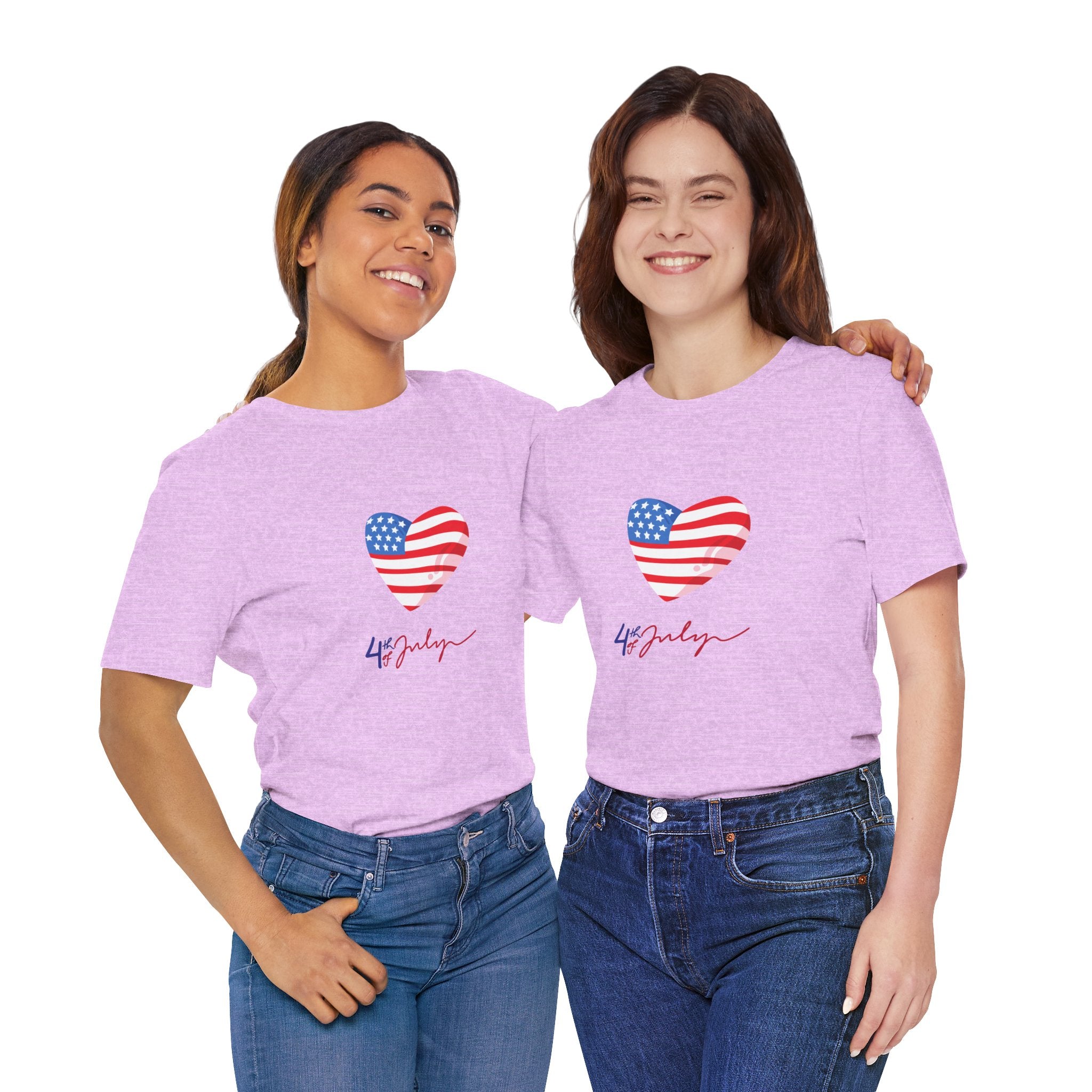 4th of July Heart Flag Tee — American Flag Heart Graphic T-Shirt