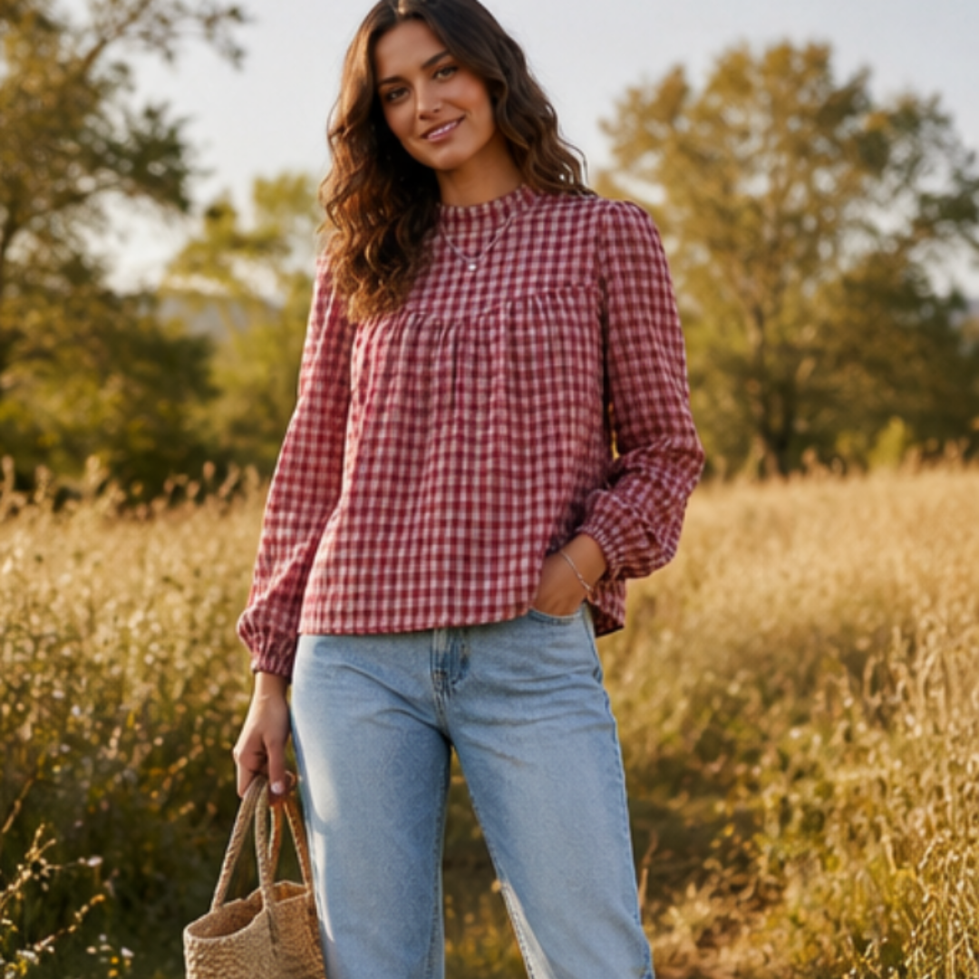 The Orchard Plaid Blouse for Women