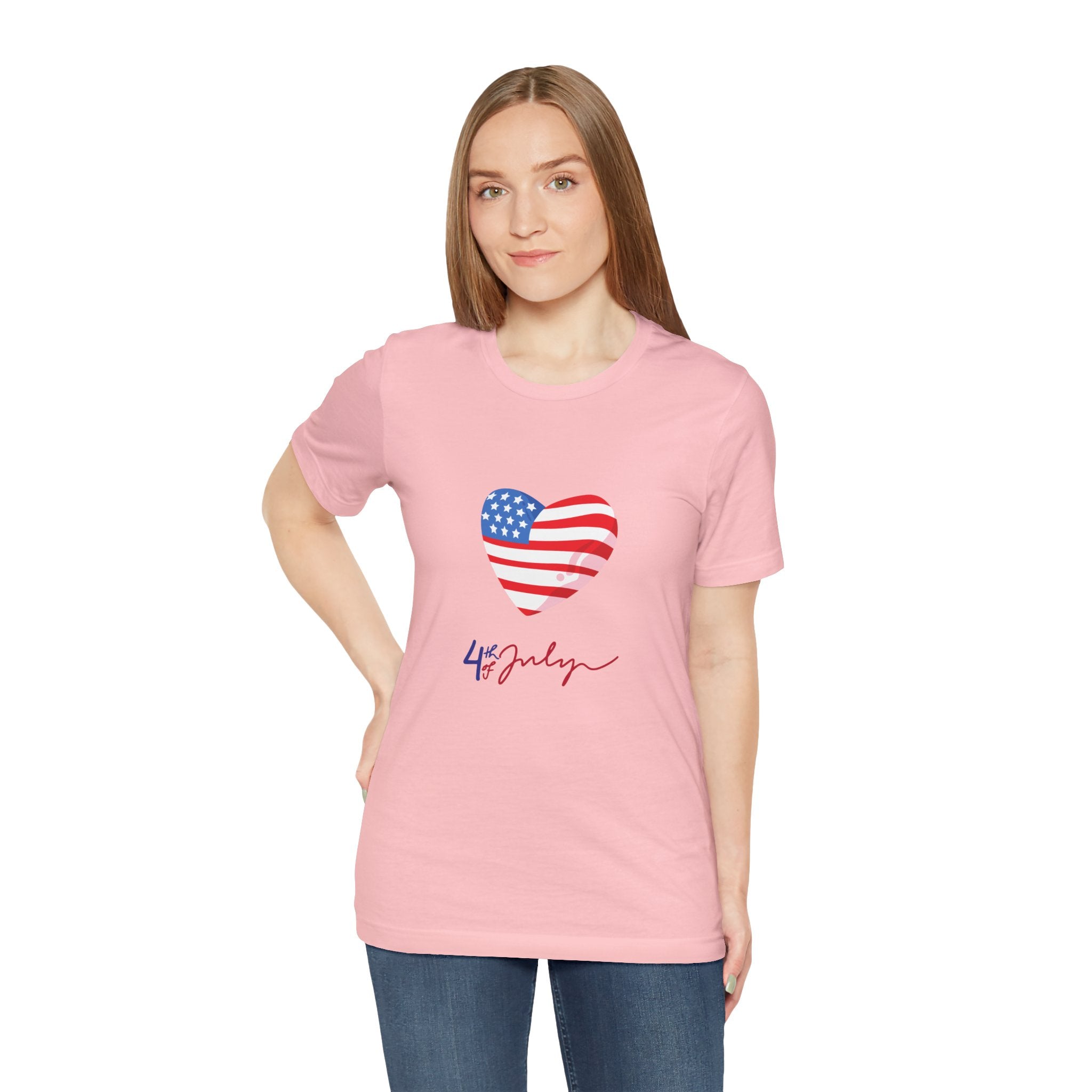 4th of July Heart Flag Tee — American Flag Heart Graphic T-Shirt