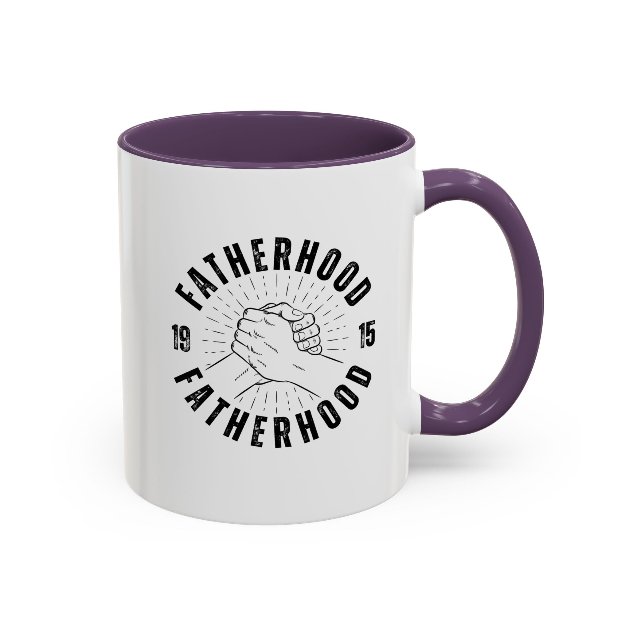Fatherhood Coffee Mug – Vintage Hands Embrace 11/15oz Accent Mug (Best Dad Gift)