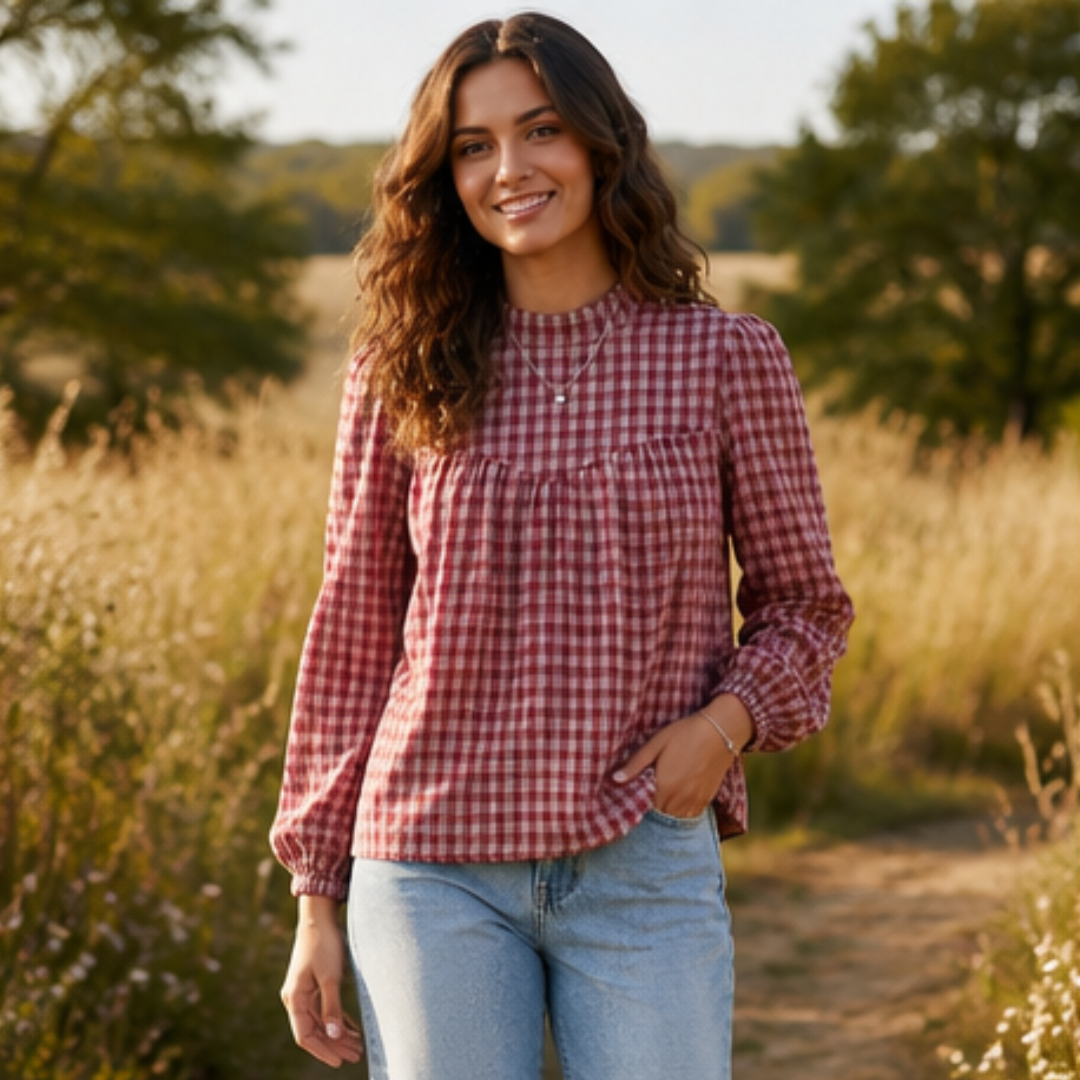 The Orchard Plaid Blouse for Women