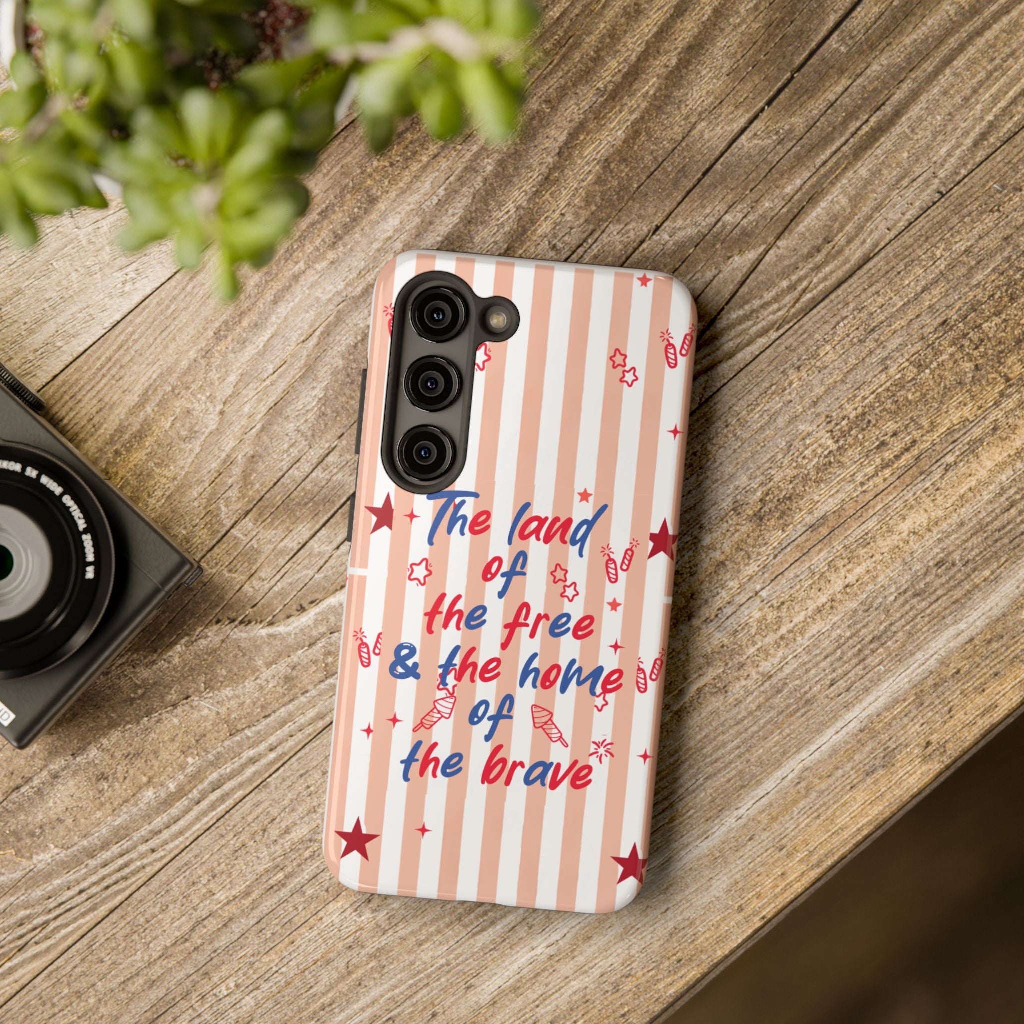 Patriotic Tough Phone Case — “The land of the free & the home of the brave”