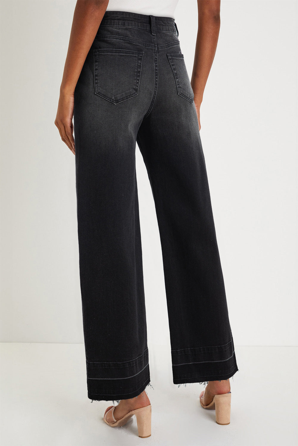 Ridgeway Raw Hem Jeans — High-Rise Straight Leg Denim