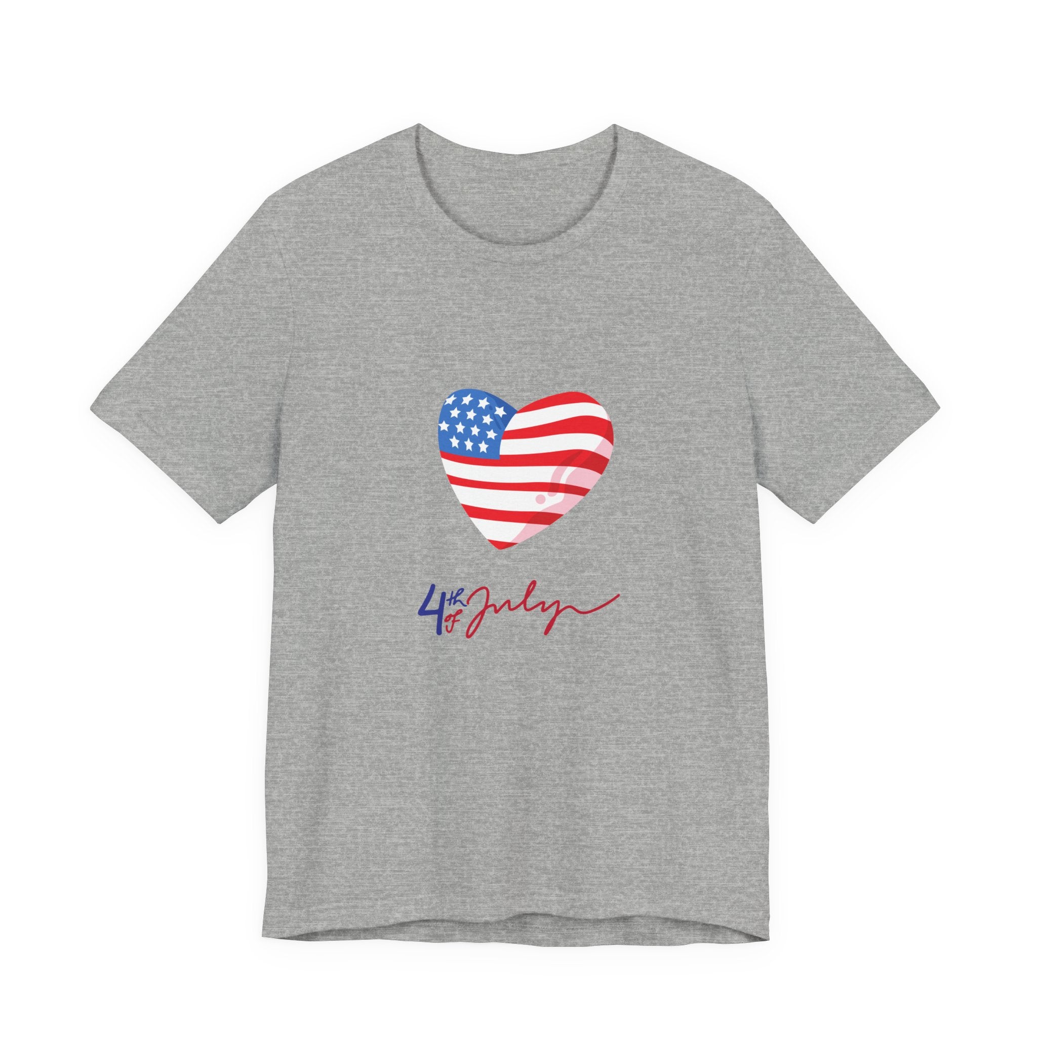 4th of July Heart Flag Tee — American Flag Heart Graphic T-Shirt