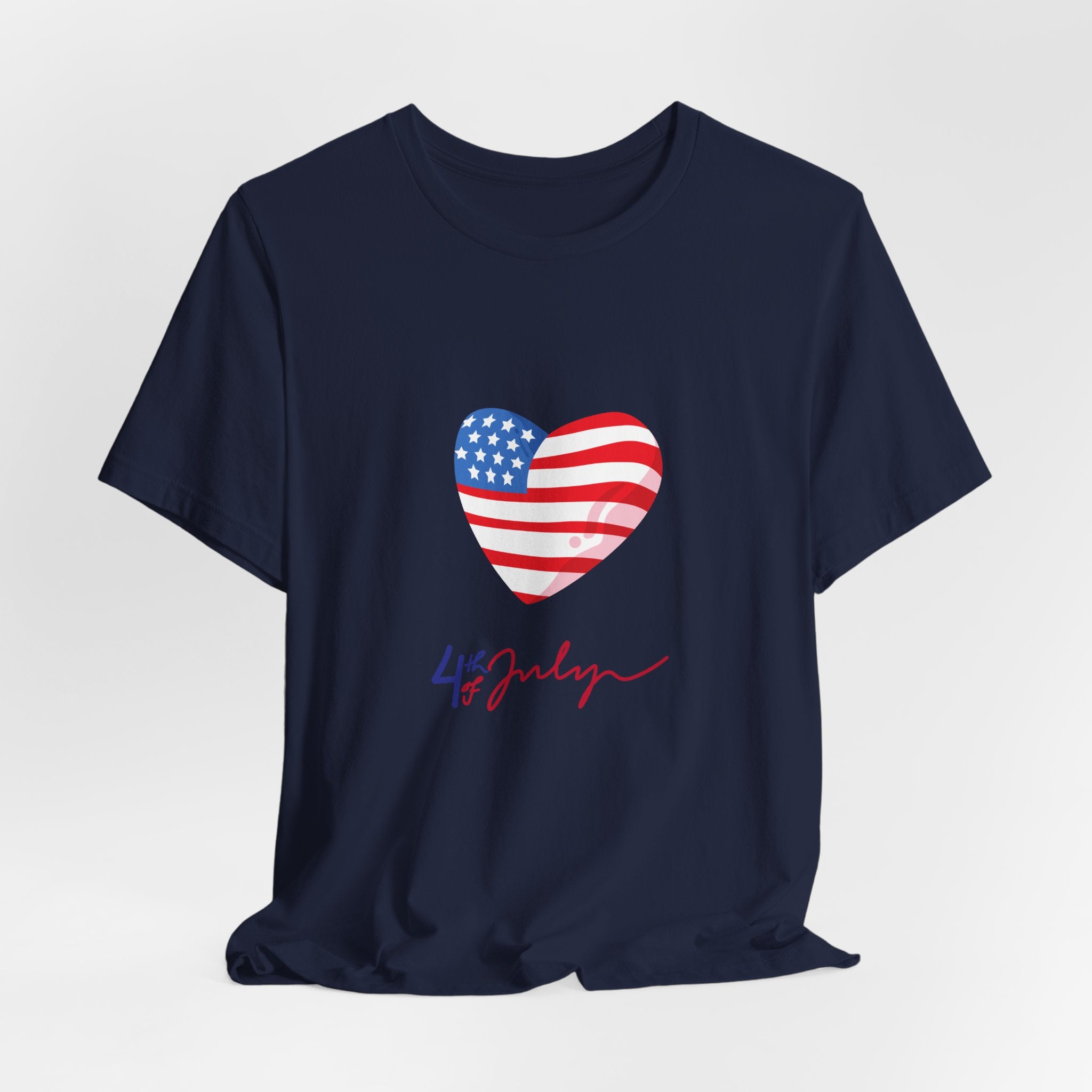 4th of July Heart Flag Tee — American Flag Heart Graphic T-Shirt