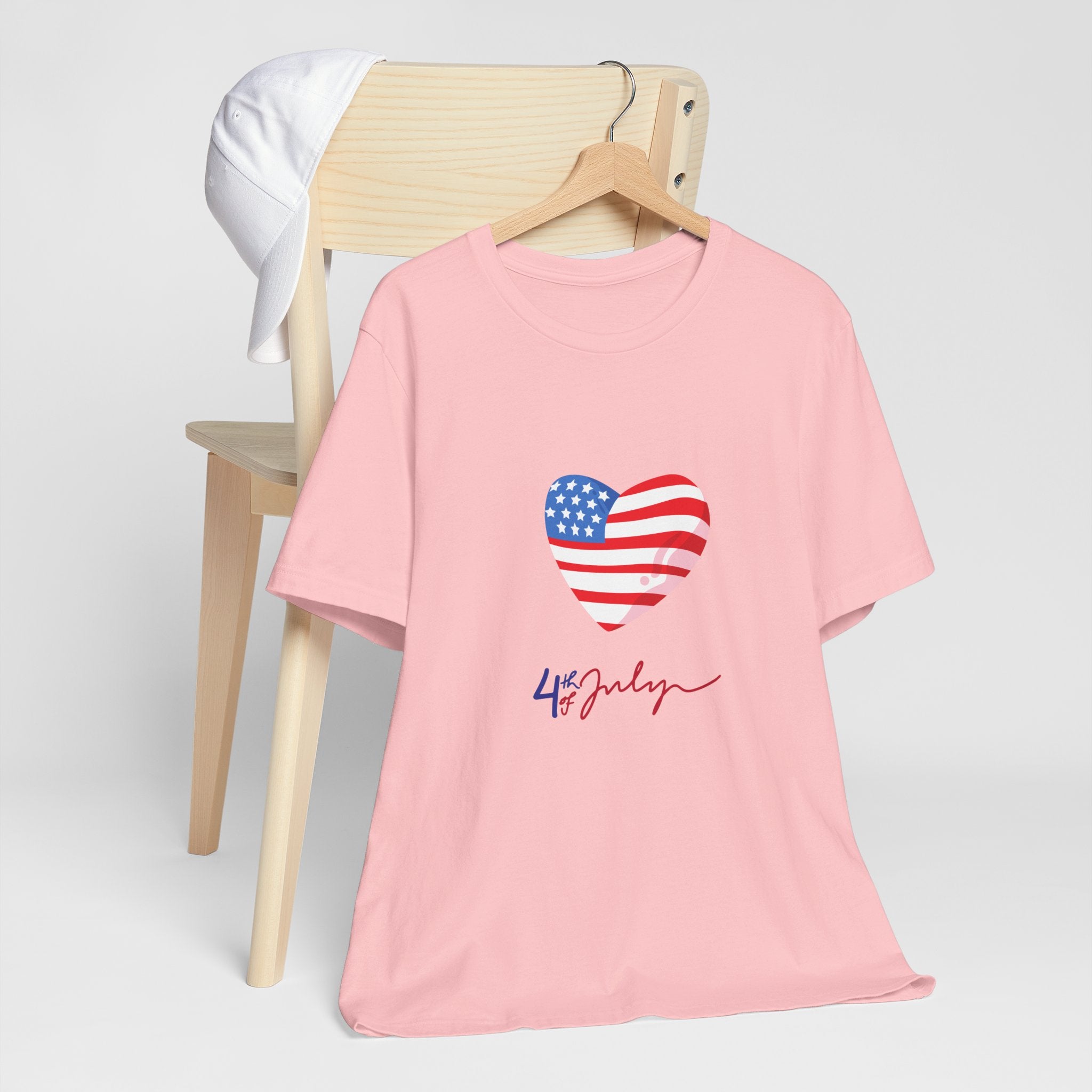 4th of July Heart Flag Tee — American Flag Heart Graphic T-Shirt