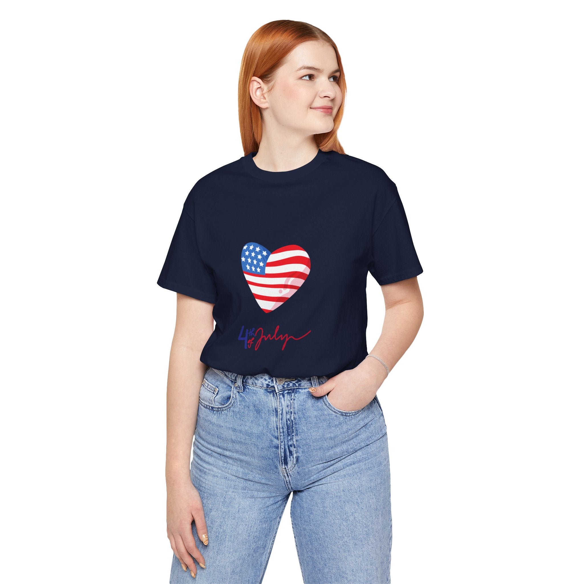4th of July Heart Flag Tee — American Flag Heart Graphic T-Shirt