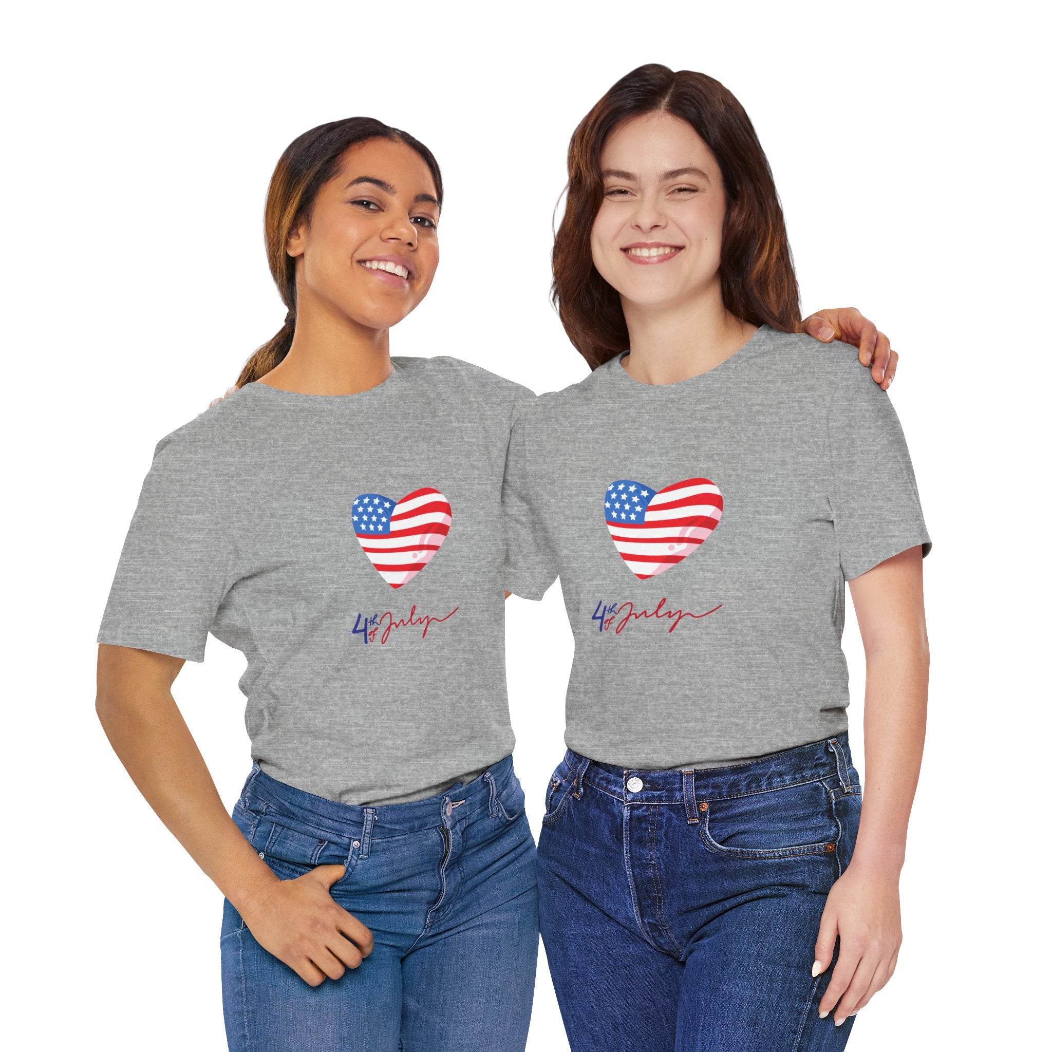 4th of July Heart Flag Tee — American Flag Heart Graphic T-Shirt