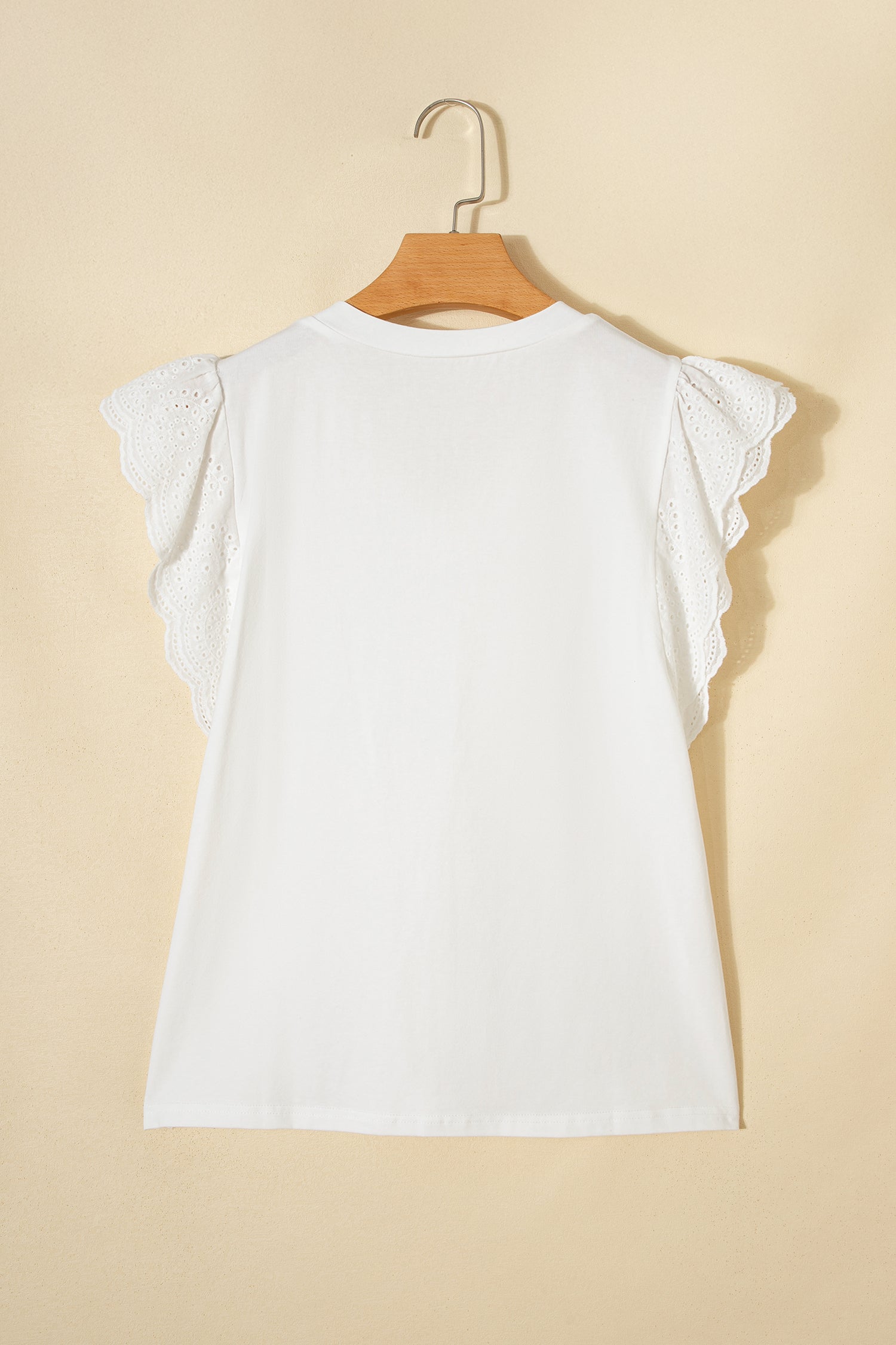 Willow~Lace Flutter Blouse — Pleated Lace Detail Top