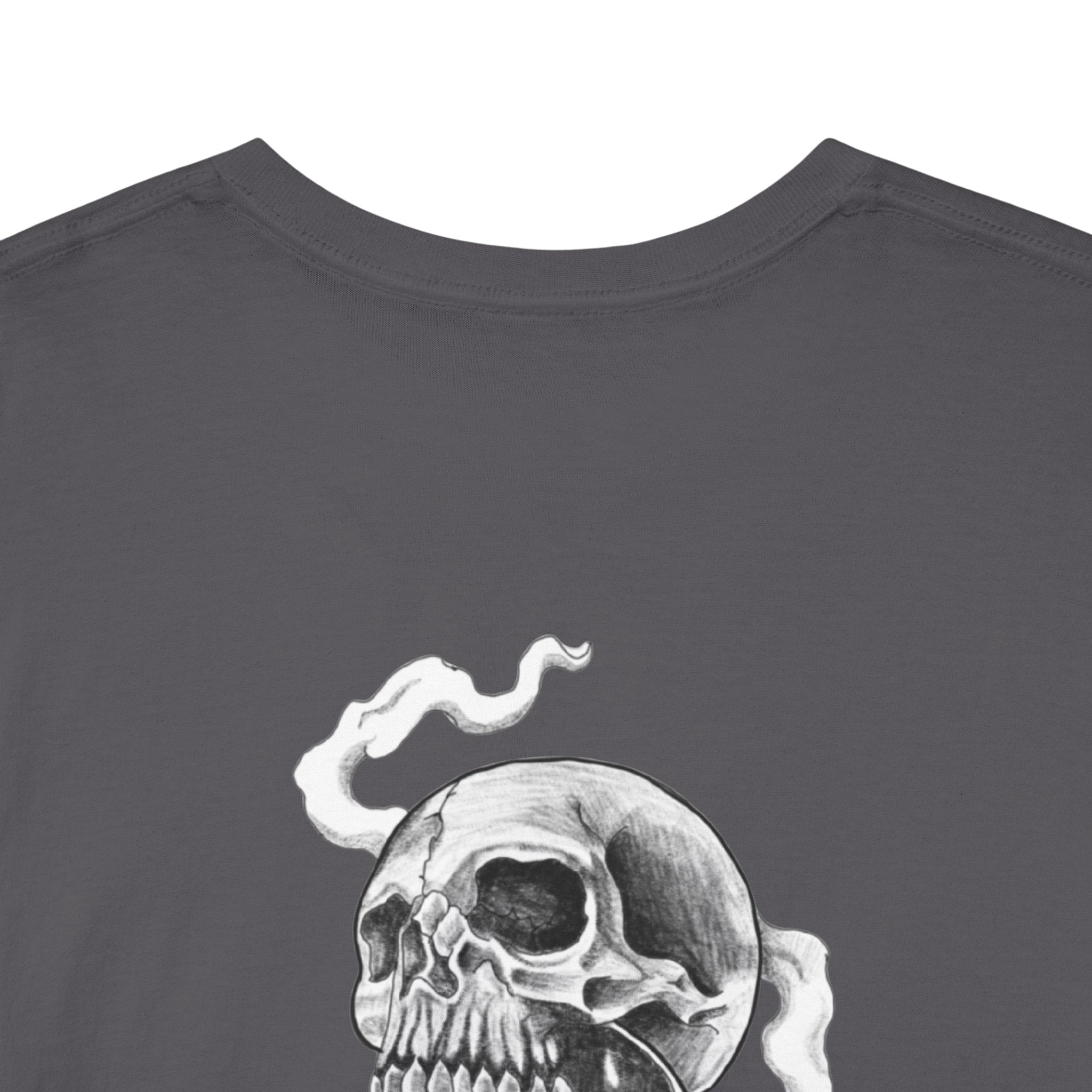 Skull Hourglass Tee — Gothic Skull Backprint Graphic T-Shirt