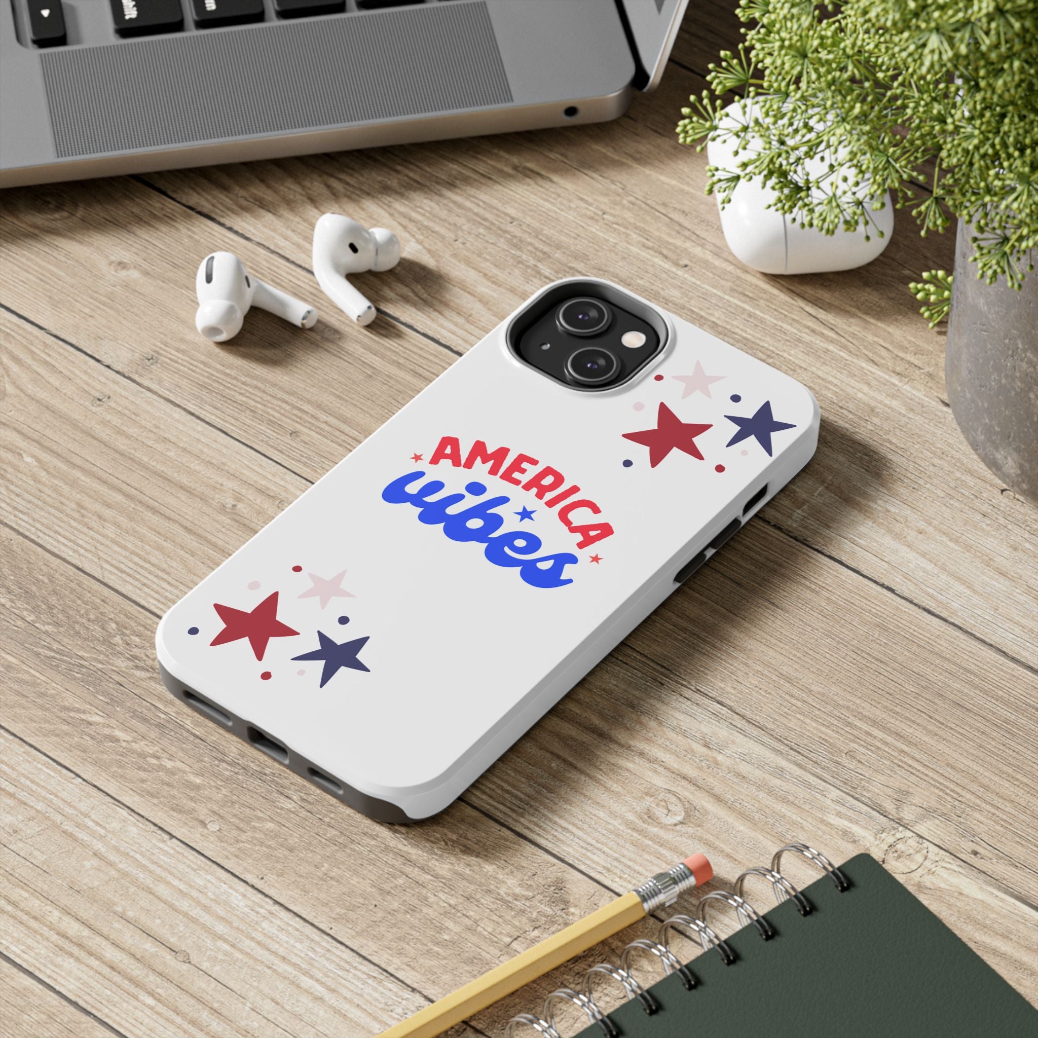 America Vibes Tough Phone Case — Patriotic Red White Blue Stars iPhone Case