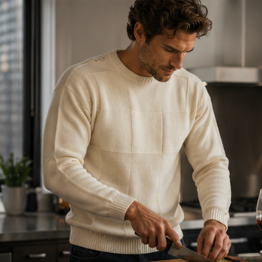 The Aspen Plaid Knit Pullover Sweater For Men
