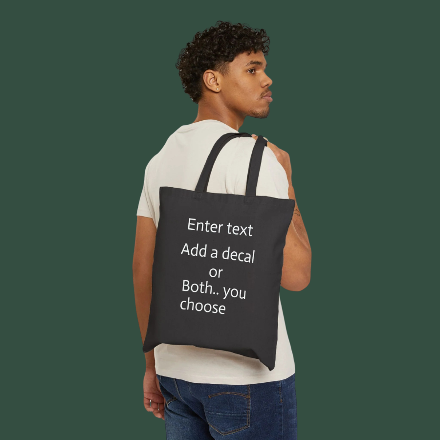Canvas Tote Bag — Customizable Natural Cotton Tote (Add Text or Decal)
