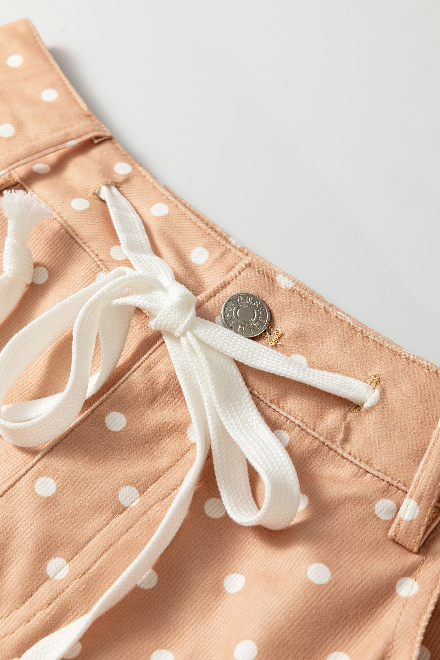 Marina Dot Wide-Leg Trousers — Drawstring High-Waist Pants