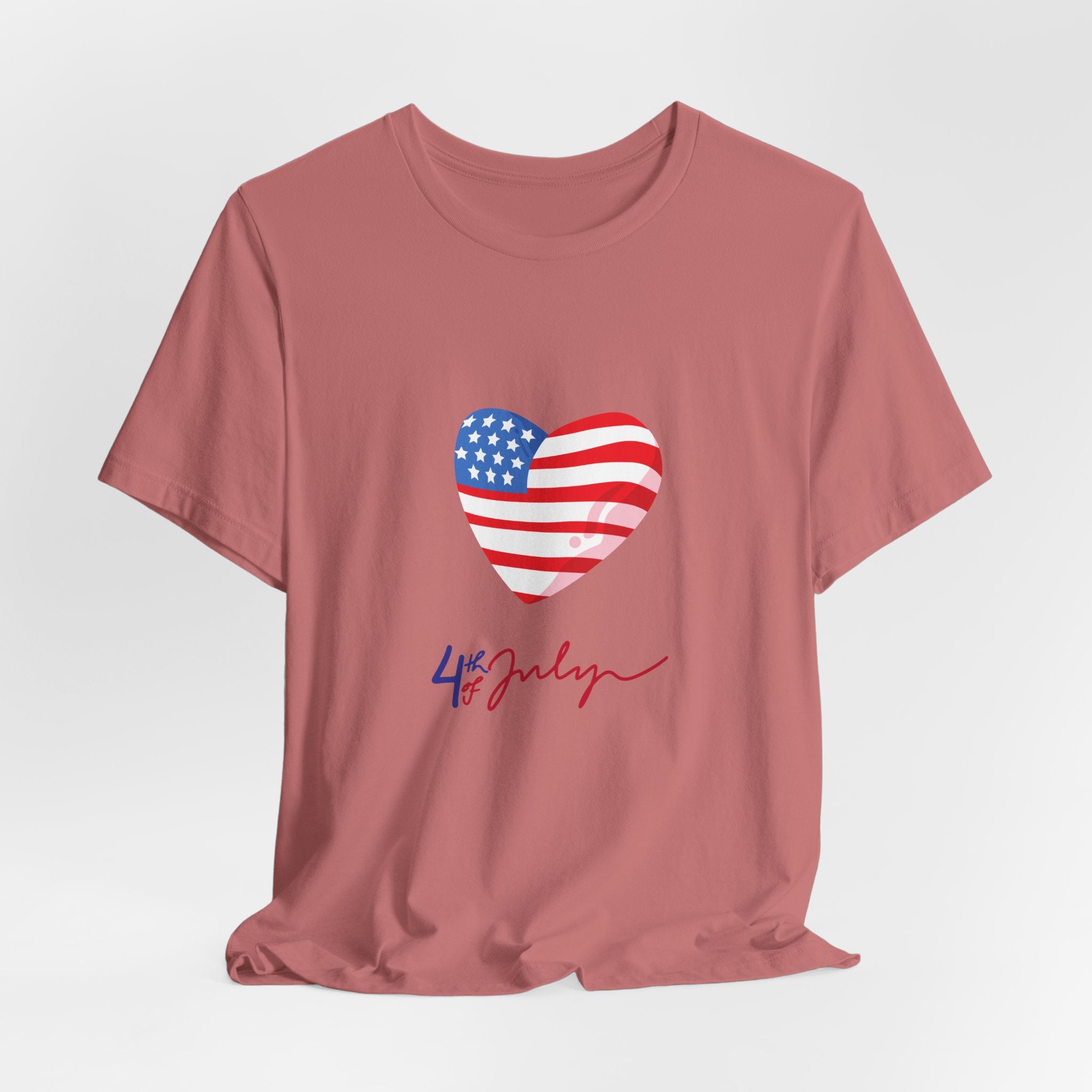 4th of July Heart Flag Tee — American Flag Heart Graphic T-Shirt