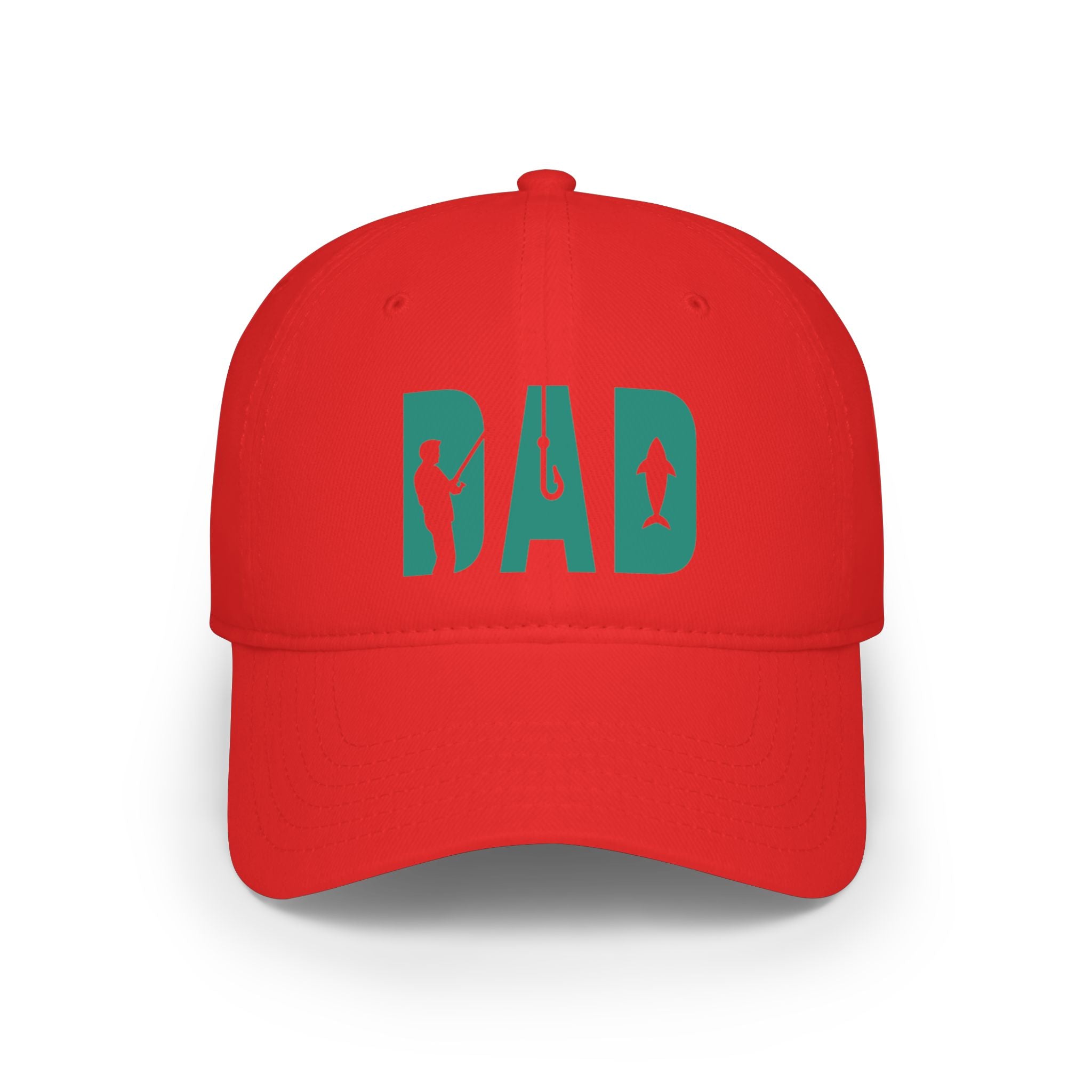 Fishing Dad Low Profile Baseball Cap — 'DAD' Silhouette Hat for Father's Day & Outdoors