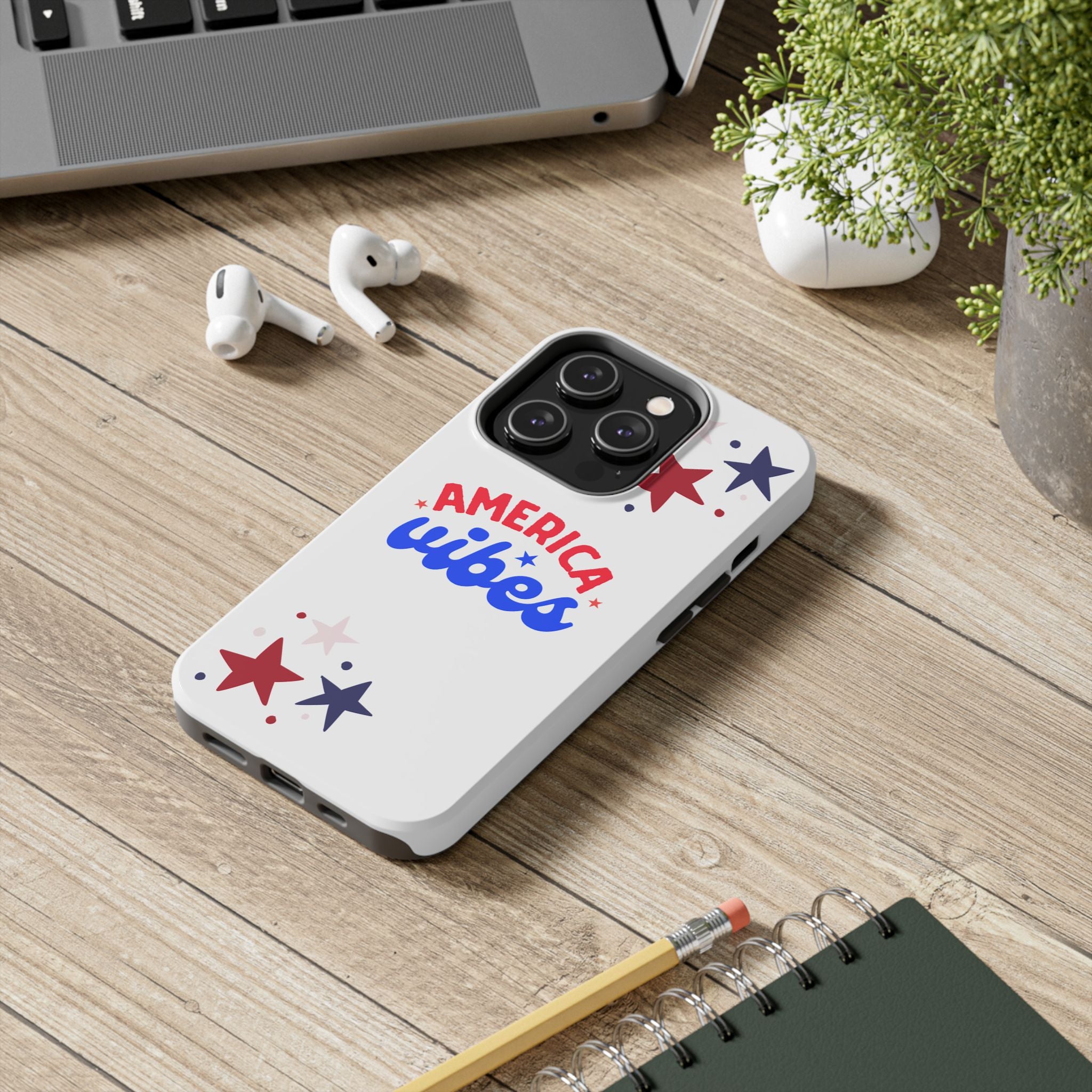 America Vibes Tough Phone Case — Patriotic Red White Blue Stars iPhone Case