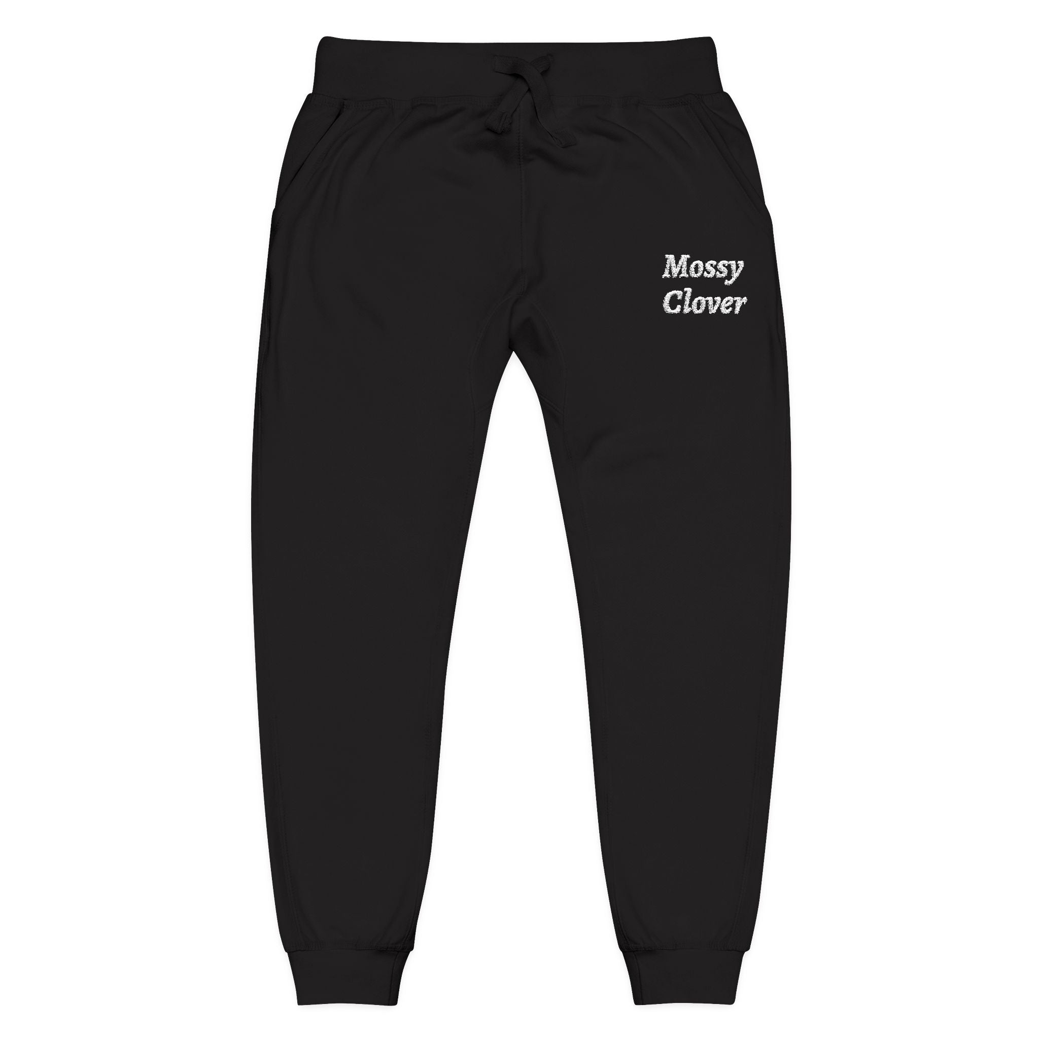 Embroidered 'Mossy Clover'  Fleece Sweatpants —Joggers