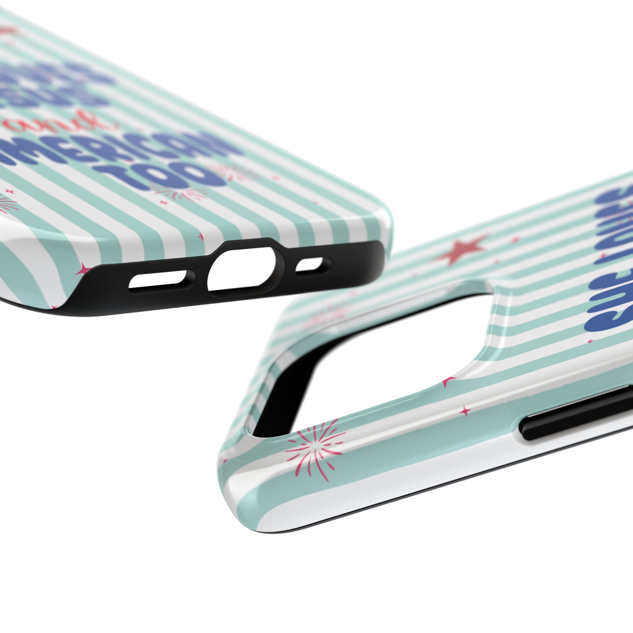 She Loves Jesus and American Too Tough Phone Case — Patriotic Faith iPhone Cover