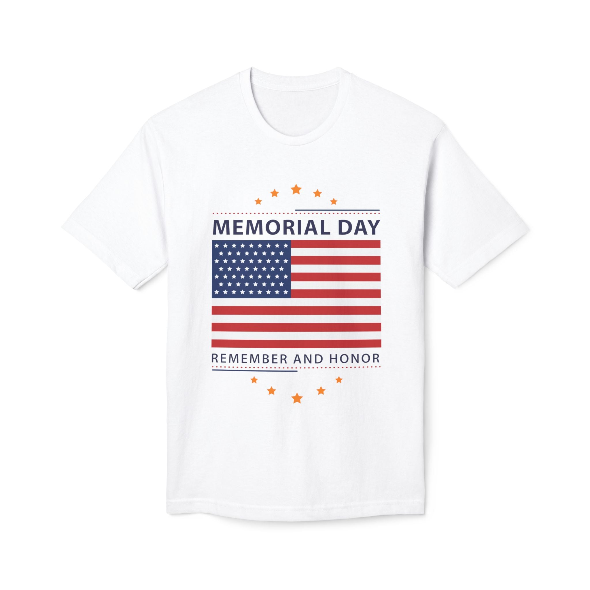 Memorial Day T-Shirt - American Flag "Remember and Honor" Patriotic Tee