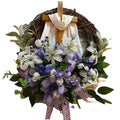 Full Bloom Easter Cross Wreath – Vibrant Spring Door Decor
