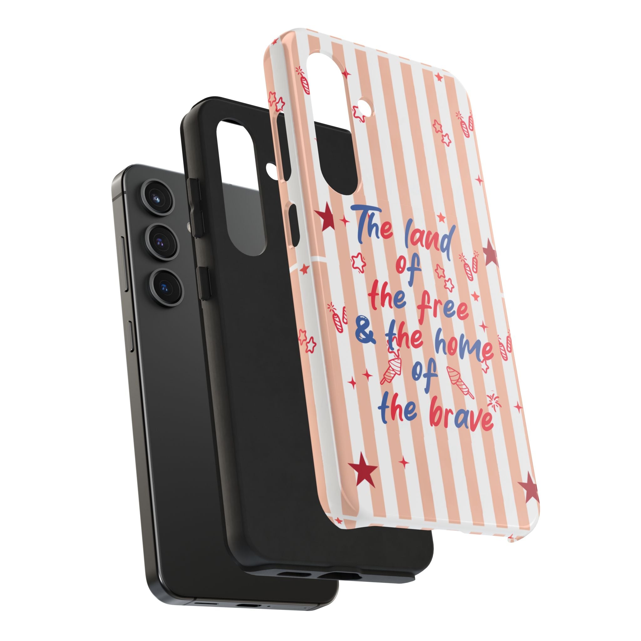 Patriotic Tough Phone Case — “The land of the free & the home of the brave”