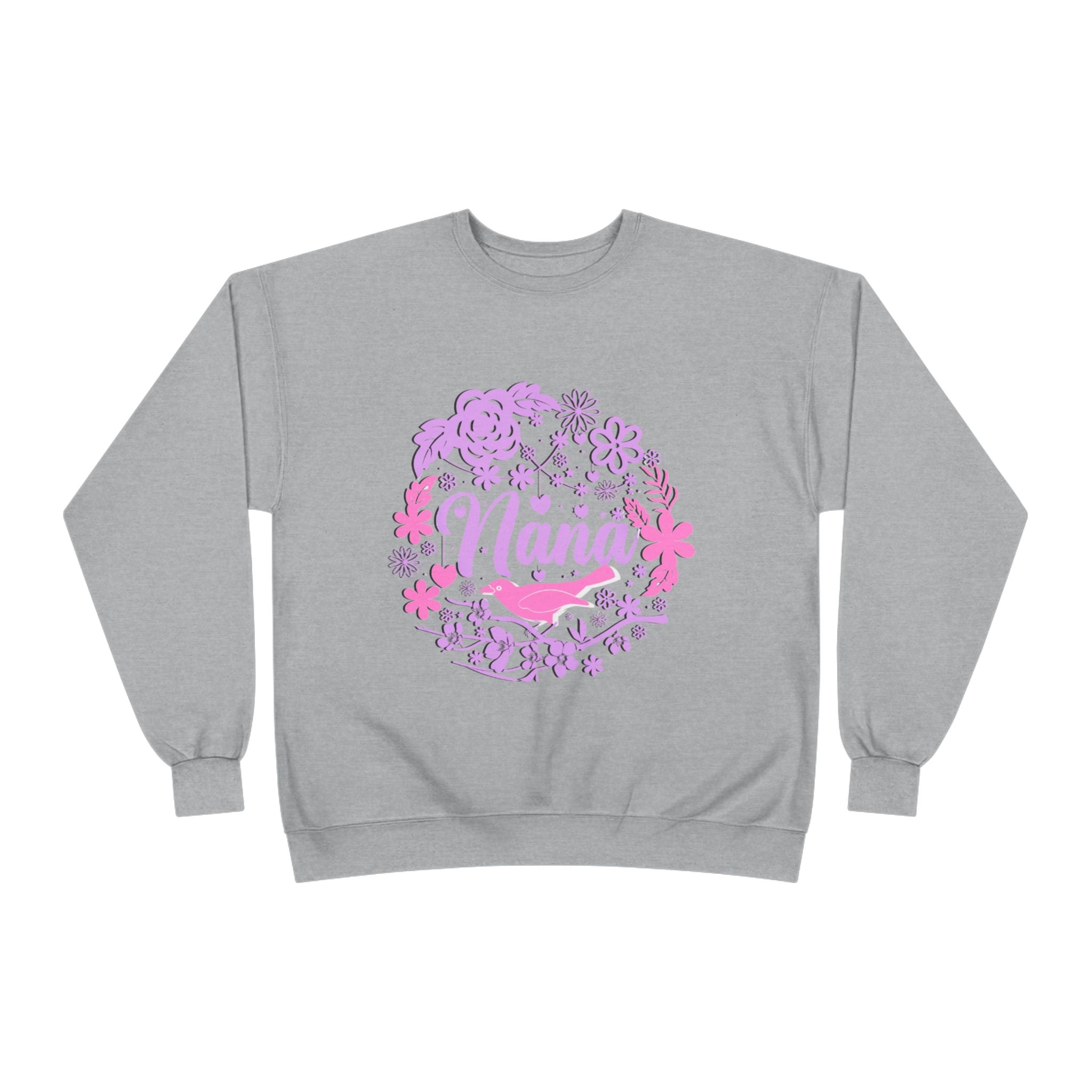 Nana Floral Crewneck Sweatshirt — Pink /Purple Grandma Gift