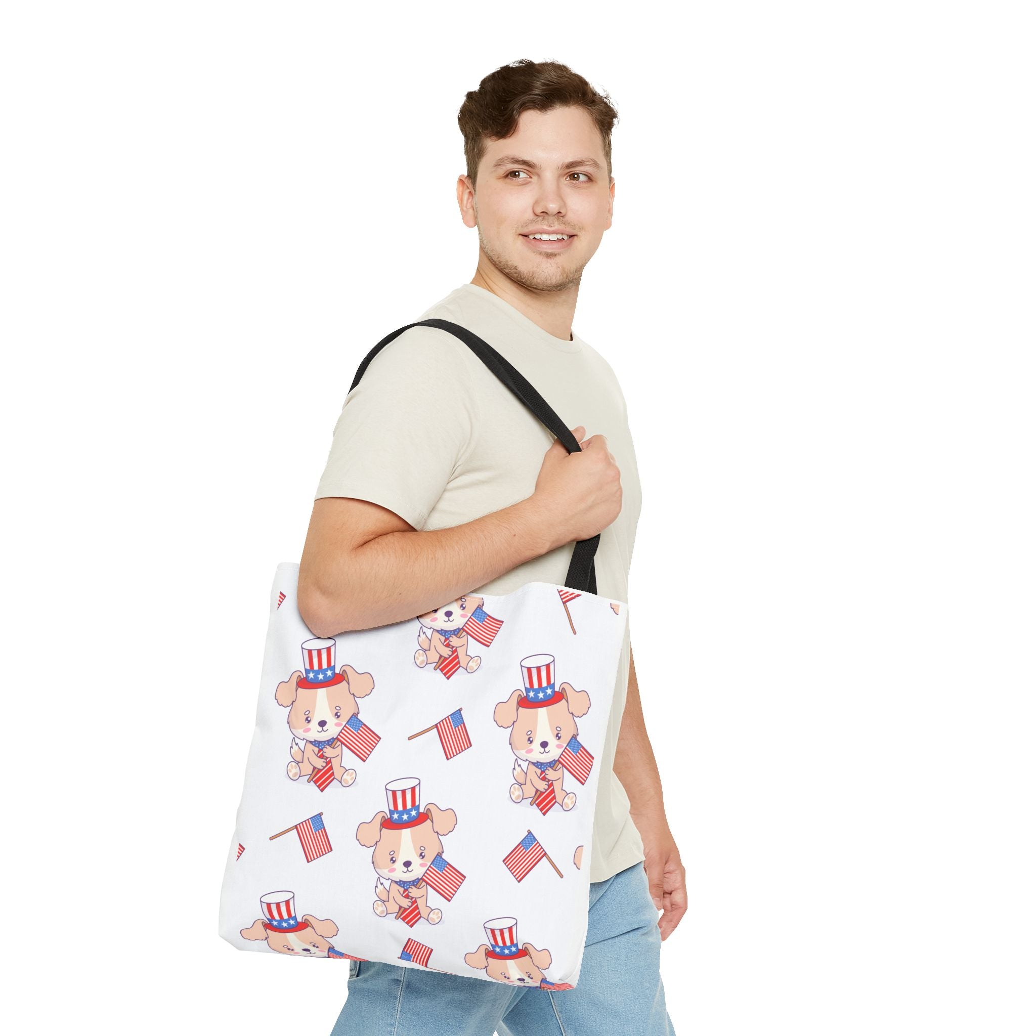 Patriotic Tote Bag - American Flag Eagle Design | Proud Made in America Tote