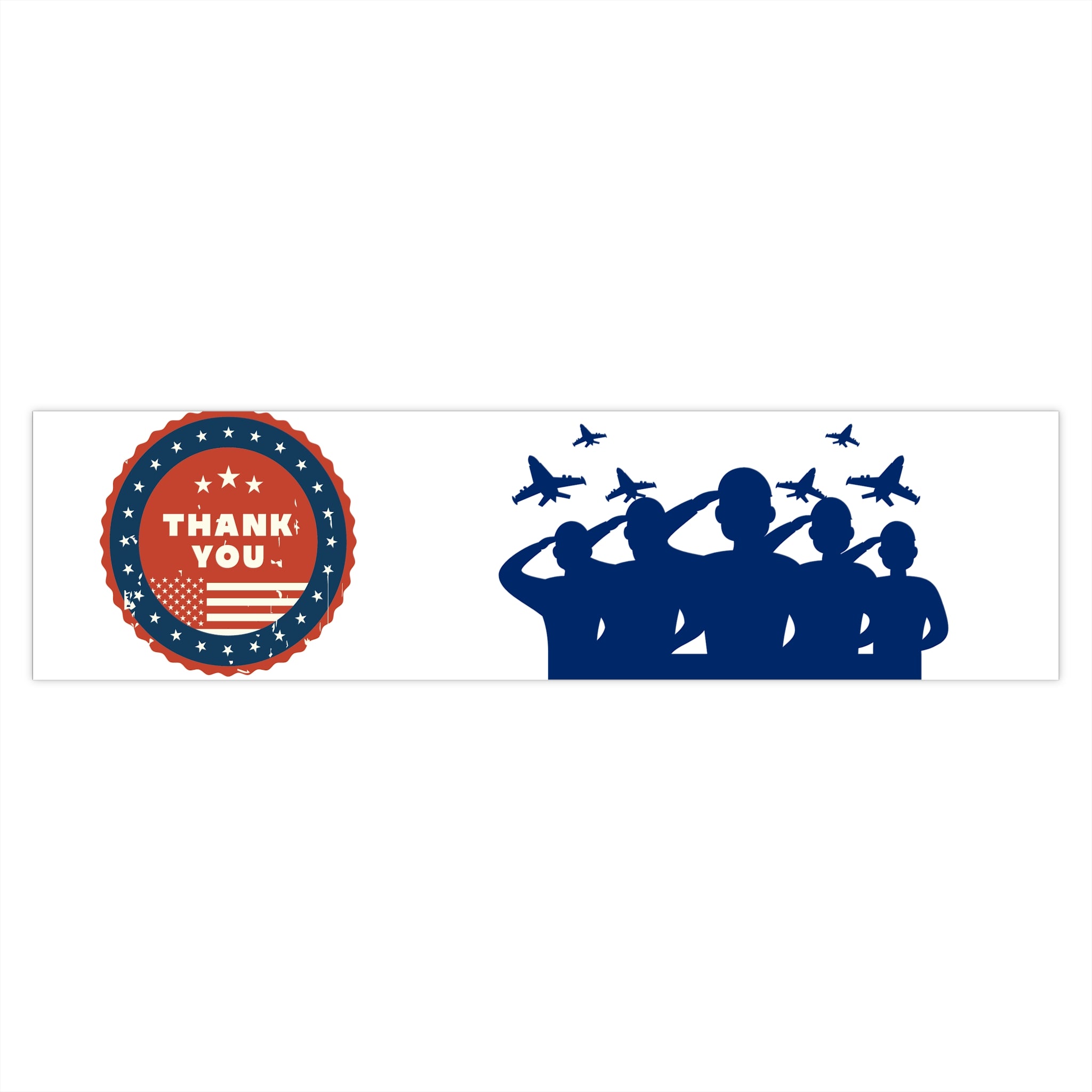 Military Thank You Bumper Sticker – Patriotic Salute Design