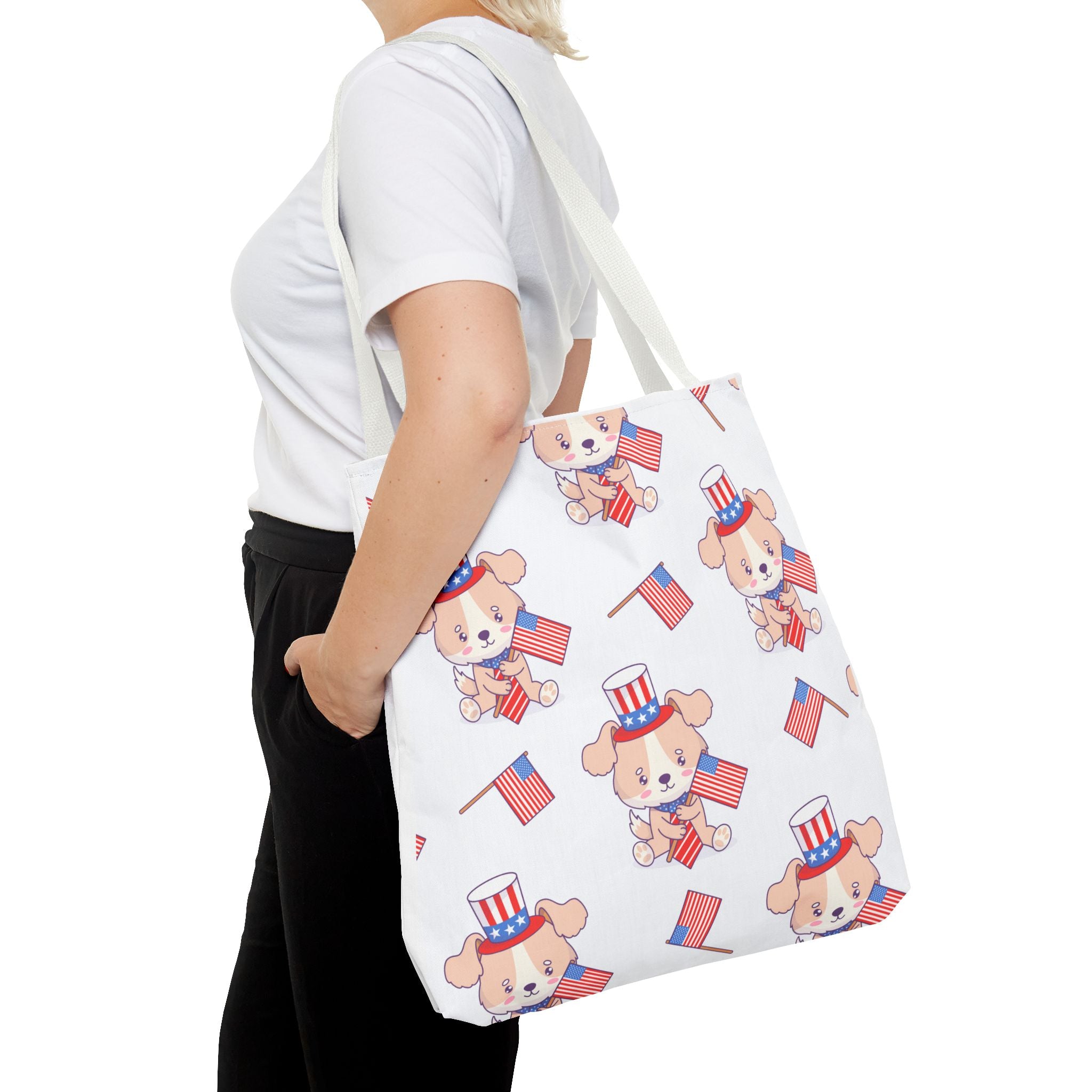 Patriotic Tote Bag - American Flag Eagle Design | Proud Made in America Tote