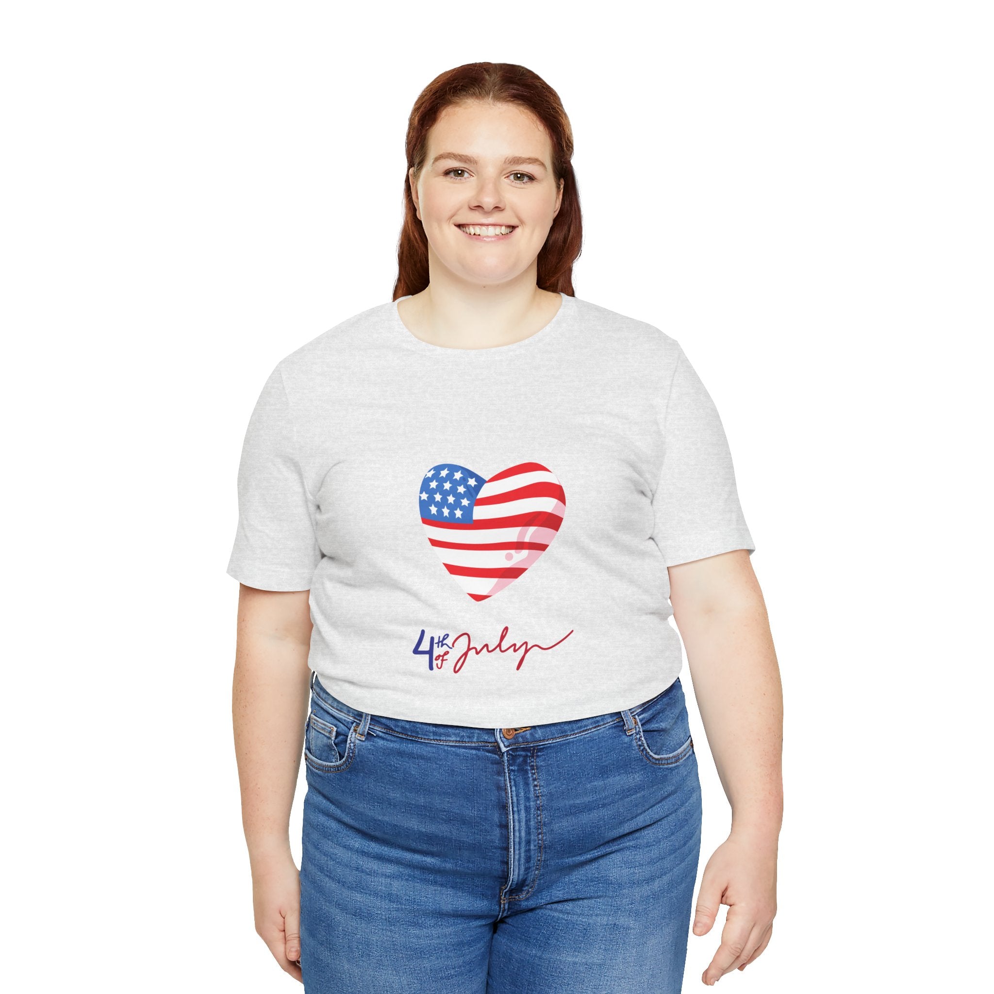 4th of July Heart Flag Tee — American Flag Heart Graphic T-Shirt